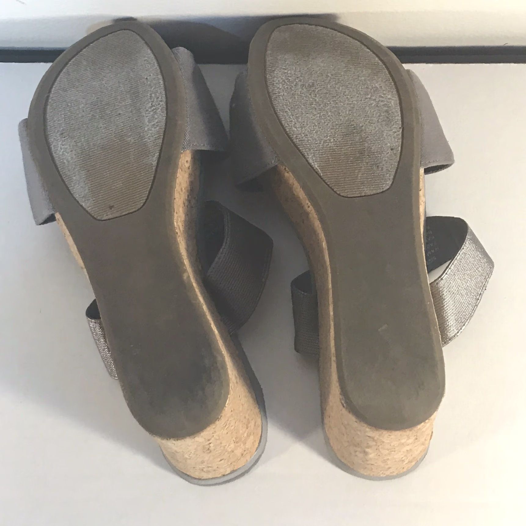 Vintage Rampage Julian Silver Metallic Wedge Slide Sandals Womens Size 8M High Heel Size US 4 / IT 34 - 6 Thumbnail