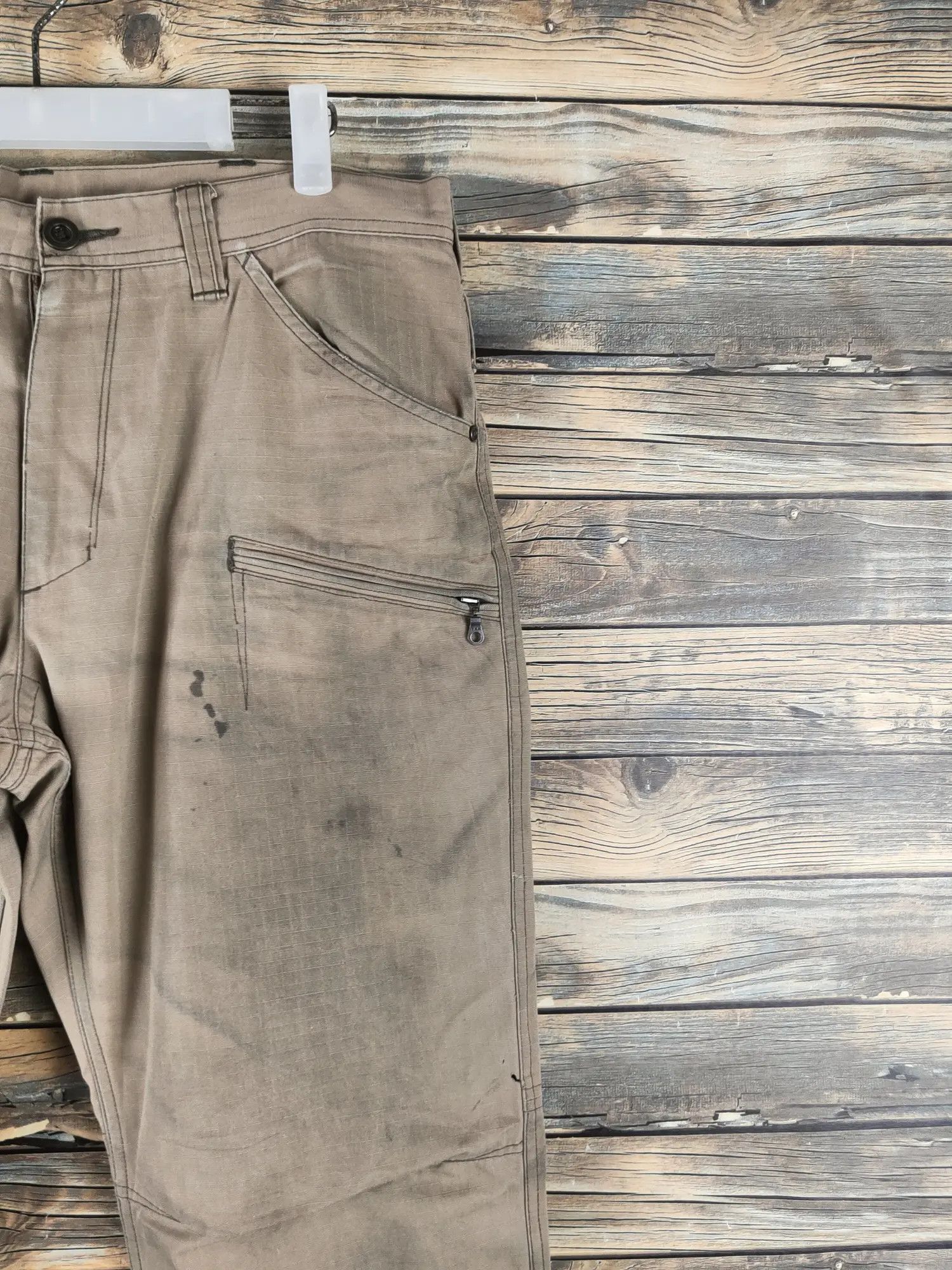 Japanese Brand DLL Burtle worker dirty thrashed cargo pants #46-333 Size US 32 / EU 48 - 3 Thumbnail