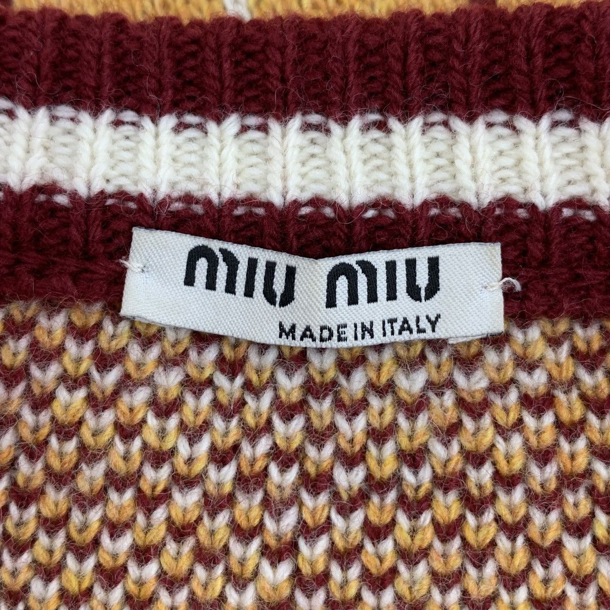 Miu Miu Miu Miu Brown Plaid Wool V-Neck Single-Breasted Cardigan Size M / US 6-8 / IT 42-44 - 5 Thumbnail