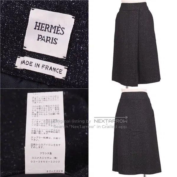 Hermes Hermes Wool and linen blended skirt Size 24" / US 00 / IT 34 - 2 Thumbnail