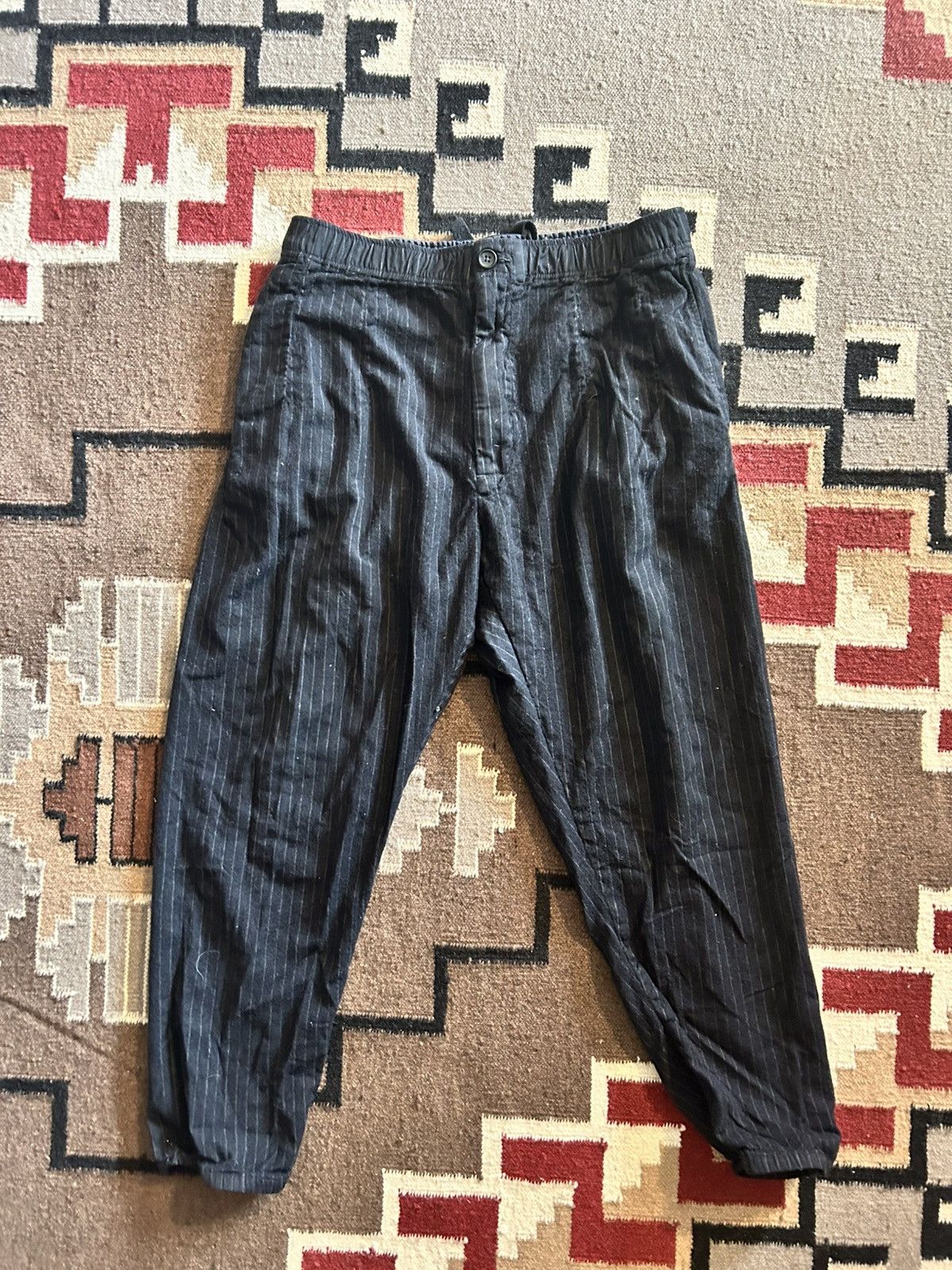 WOOL STRIPE DOUBLE TUCK WIDE PANTS – THE SHOP YOHJI YAMAMOTO