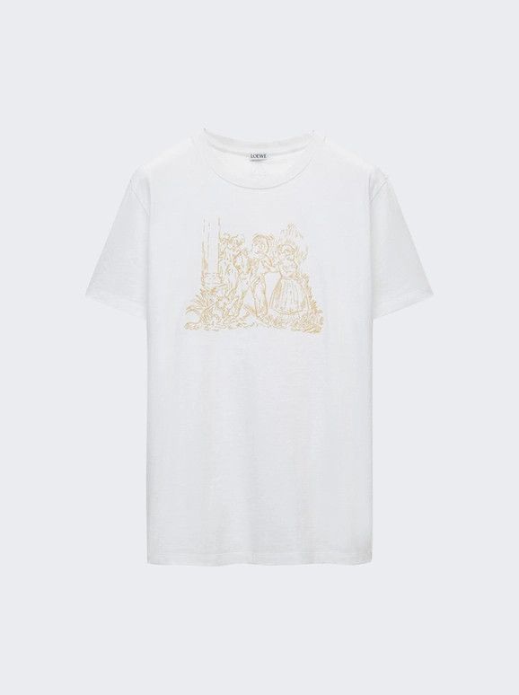 Loewe o1mle0226 Relaxed Fit Tee Shirt in White Size US XL / EU 56 / 4 - 1 Thumbnail