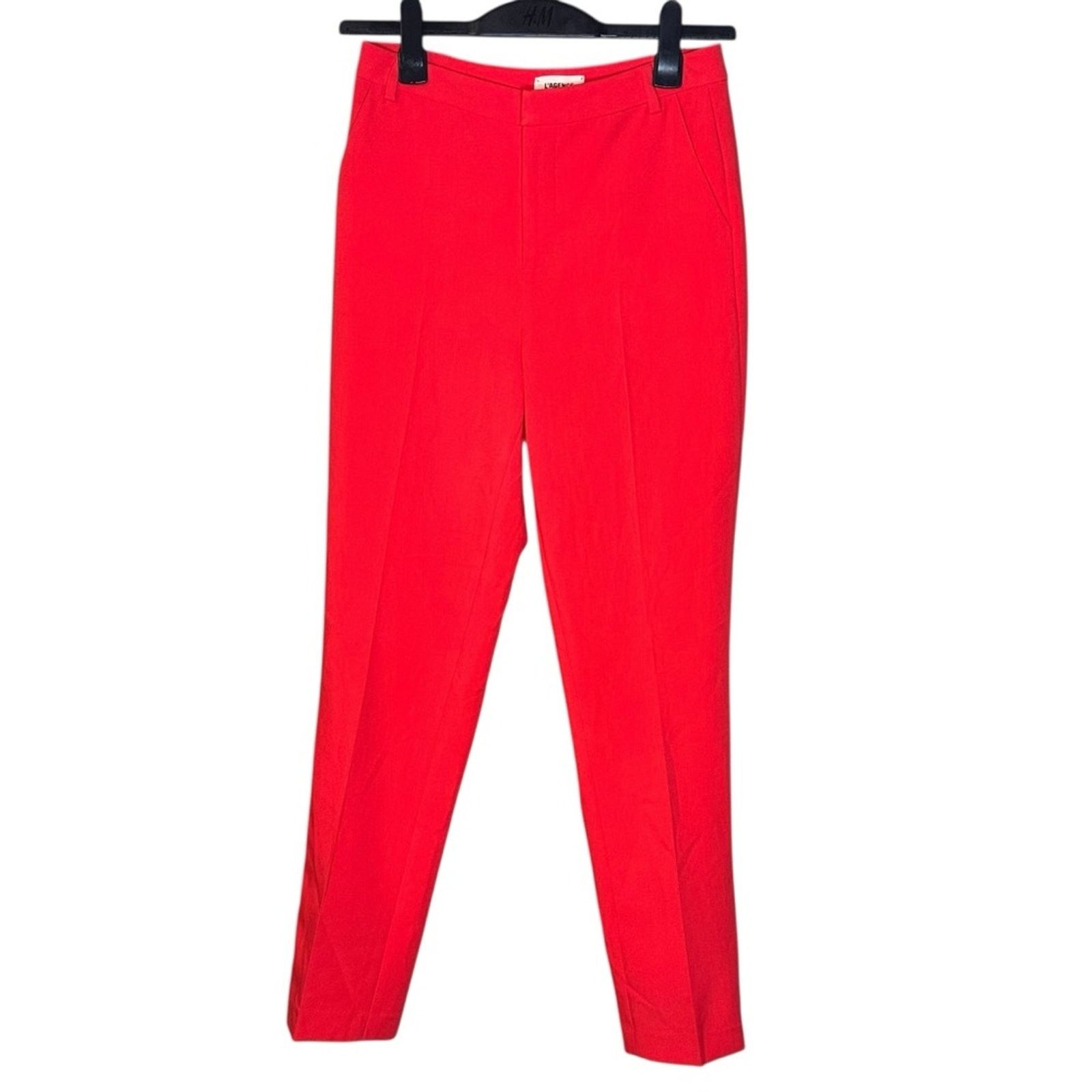 L’AGENCE Tailored High Rise Tapered Work Trouser Red Size 4