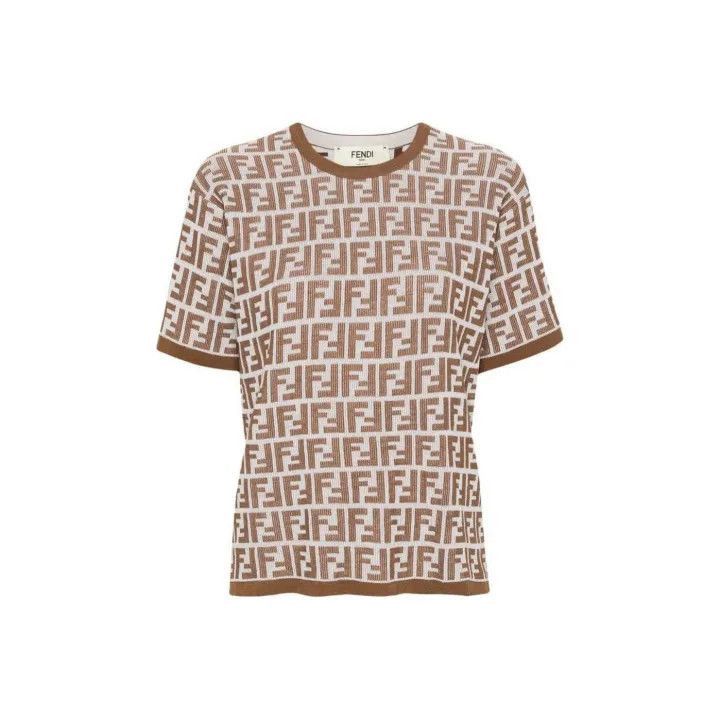 Fendi Fendi SS24 Logo Pattern Short Sleeve T-Shirt -2507 Size M / US 6-8 / IT 42-44 - 1 Thumbnail