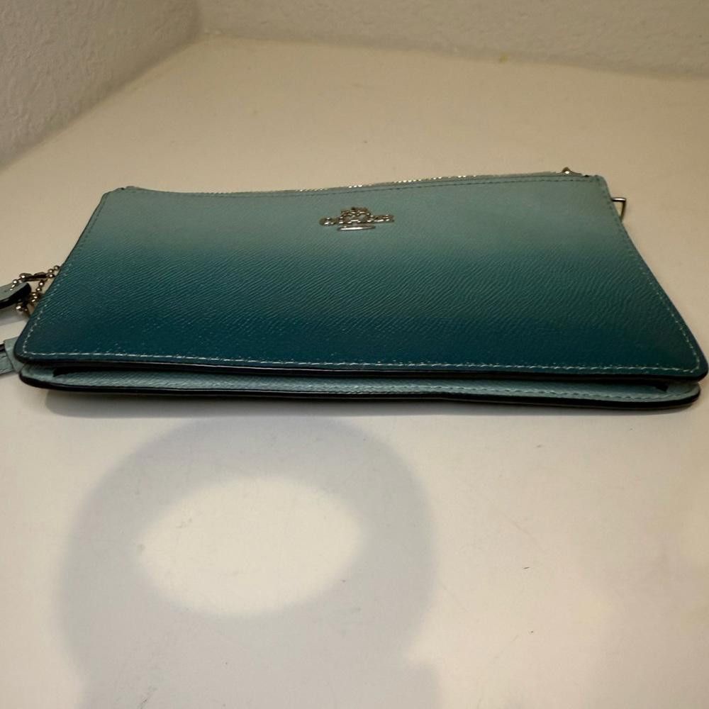 Coach COACH Crosby Clutch Wristlet Ombre Sea Green Teal Blue Size ONE SIZE - 5 Thumbnail