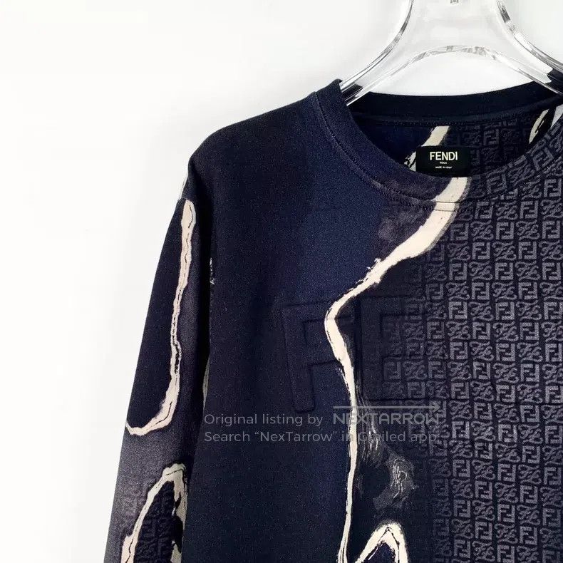Fendi Fendi Dark blue logo cotton patchwork hole effect design r Size US S / EU 44-46 / 1 - 3 Thumbnail