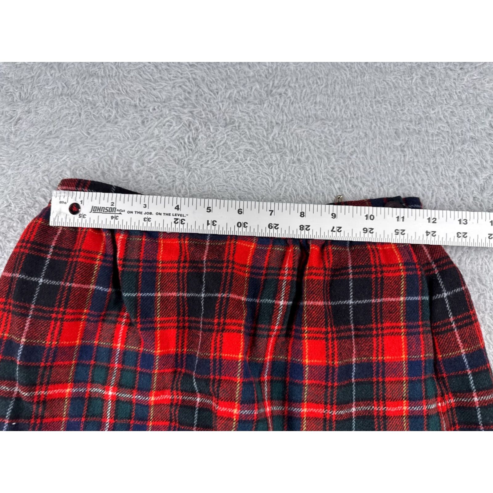Pendleton VINTAGE Pendleton Skirt Womens 8 Red Tartan Plaid 100% Virgin Wool US Made 24" Size 30" / US 8 / IT 44 - 6 Thumbnail