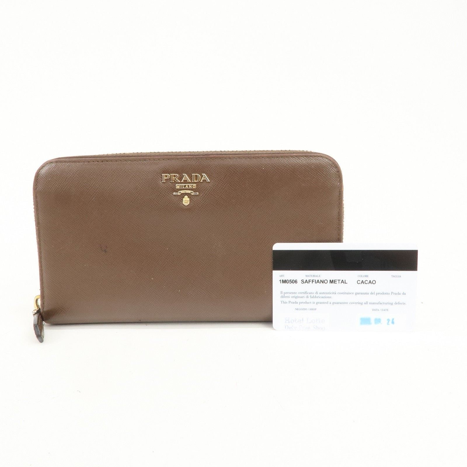 Prada Prada Saffiano Zippy Wallet Brown Size ONE SIZE - 8 Thumbnail