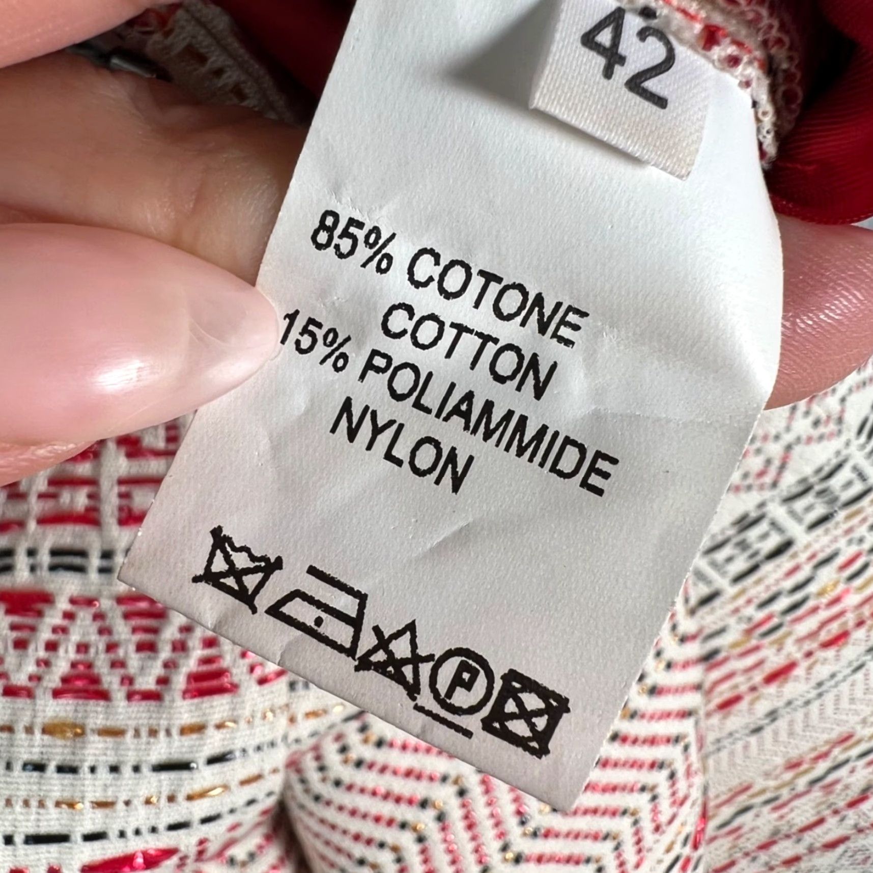 Vintage Miahatami Womens 42 Red & White Woven High-Waist Culottes Cotton Blend Pants Wide-Leg Cropped Adult Women Size 42 Summer Spring Mens Womens Girls Size 28" / US 6 / IT 42 - 5 Thumbnail