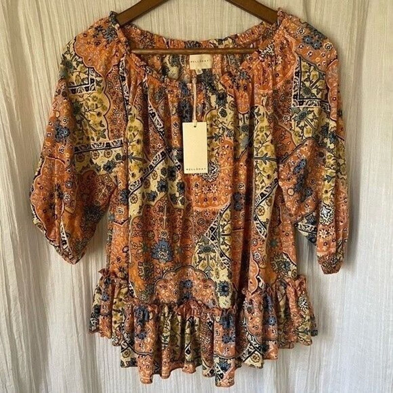 Other Melloday Peplum Patchwork Blouse NWT Women's Size Small Size S / US 4 / IT 40 - 3 Thumbnail