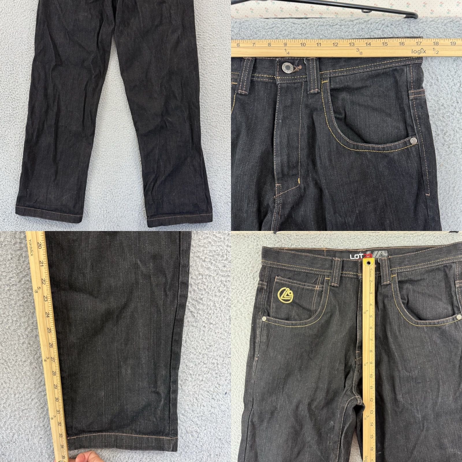 Denime VINTAGE Lot 29 Jeans Men 34x34 Black Wide Leg Looney Tunes Baggy Denim Skate Jeans Lot 29 Mens 34x34 Black Wide Leg Cartoon Style 90s Mens Size US 34 / EU 50 - 8 Thumbnail