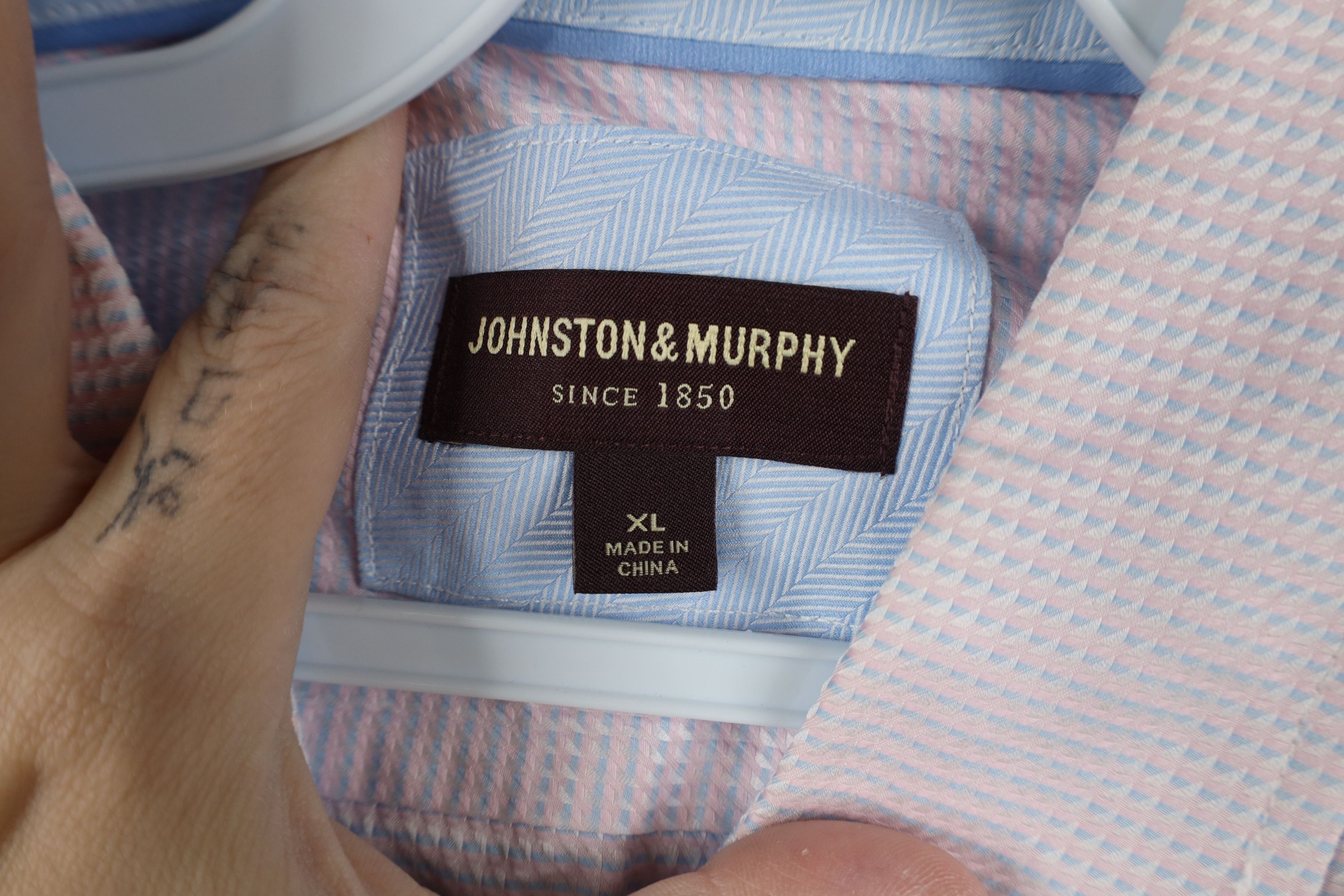 Johnston & Murphy Johnston & Murphy Collared Button Shirt Cotton Pink Size US XL / EU 56 / 4 - 9 Thumbnail