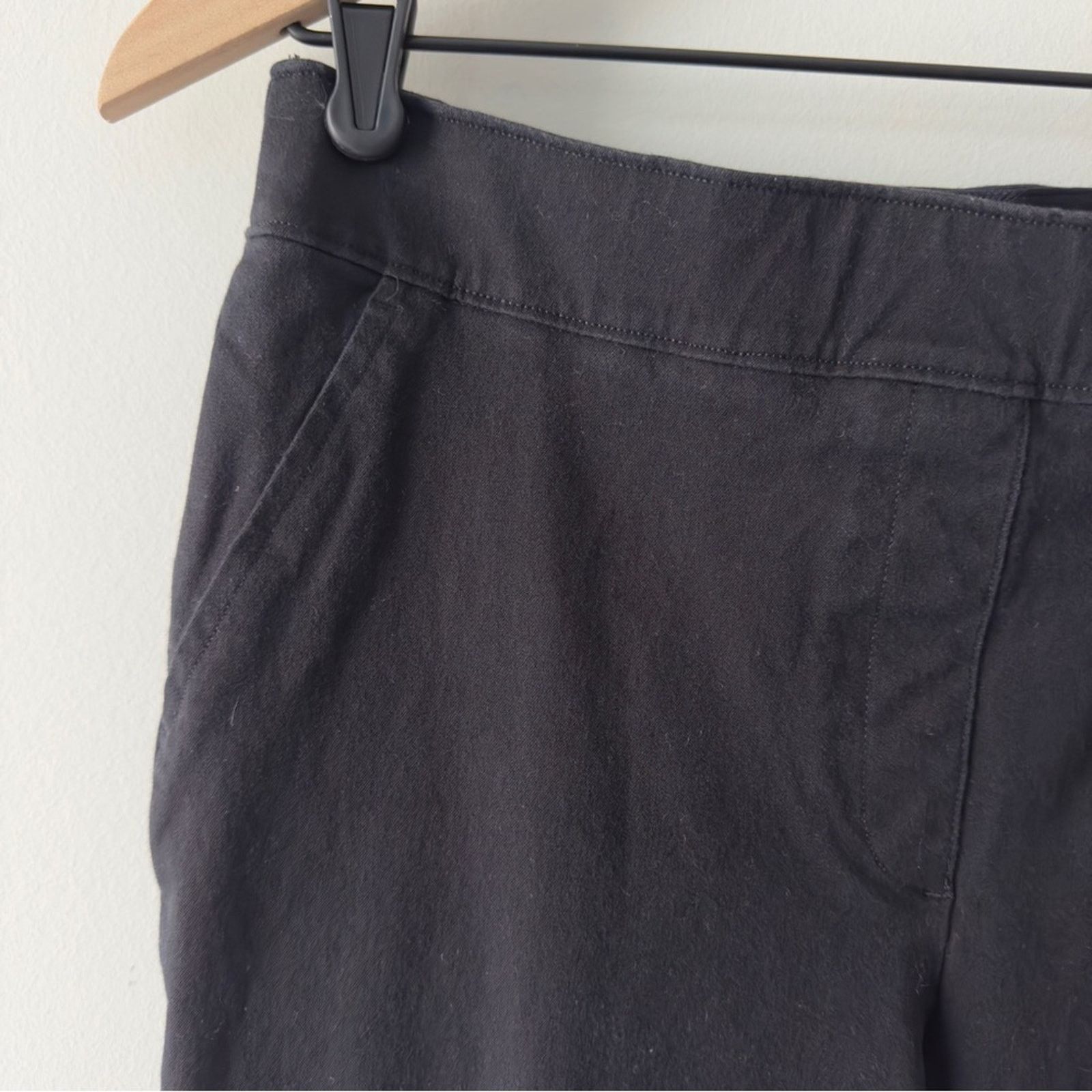 Spanx SPANX Black Stretch Chinos straight leg solid back pockets L Size 31" - 3 Thumbnail