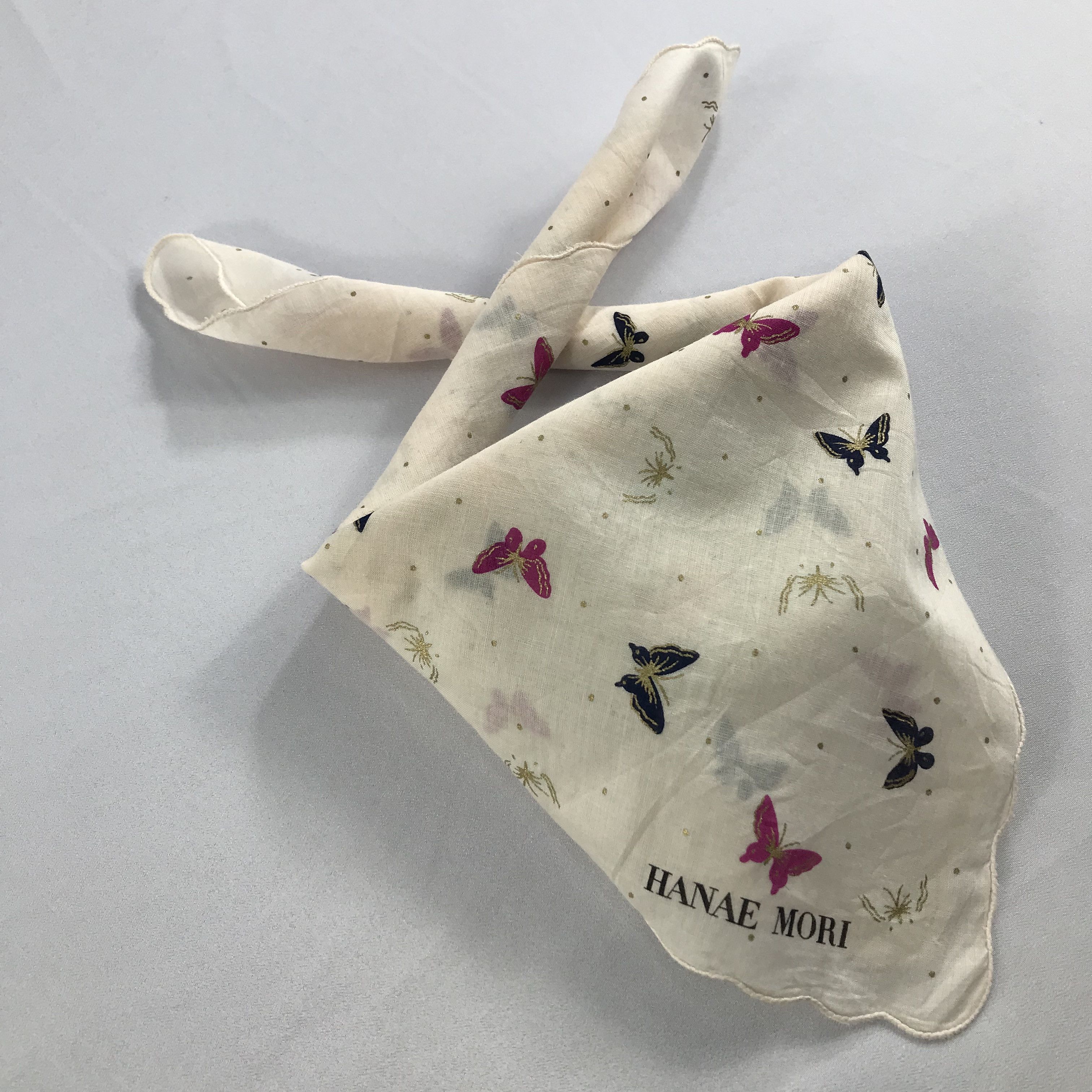 Hanae Mori × Vintage Hanae Mori Bandana / Handkerchief / Neckerchief - S2654 Size ONE SIZE - 4 Thumbnail