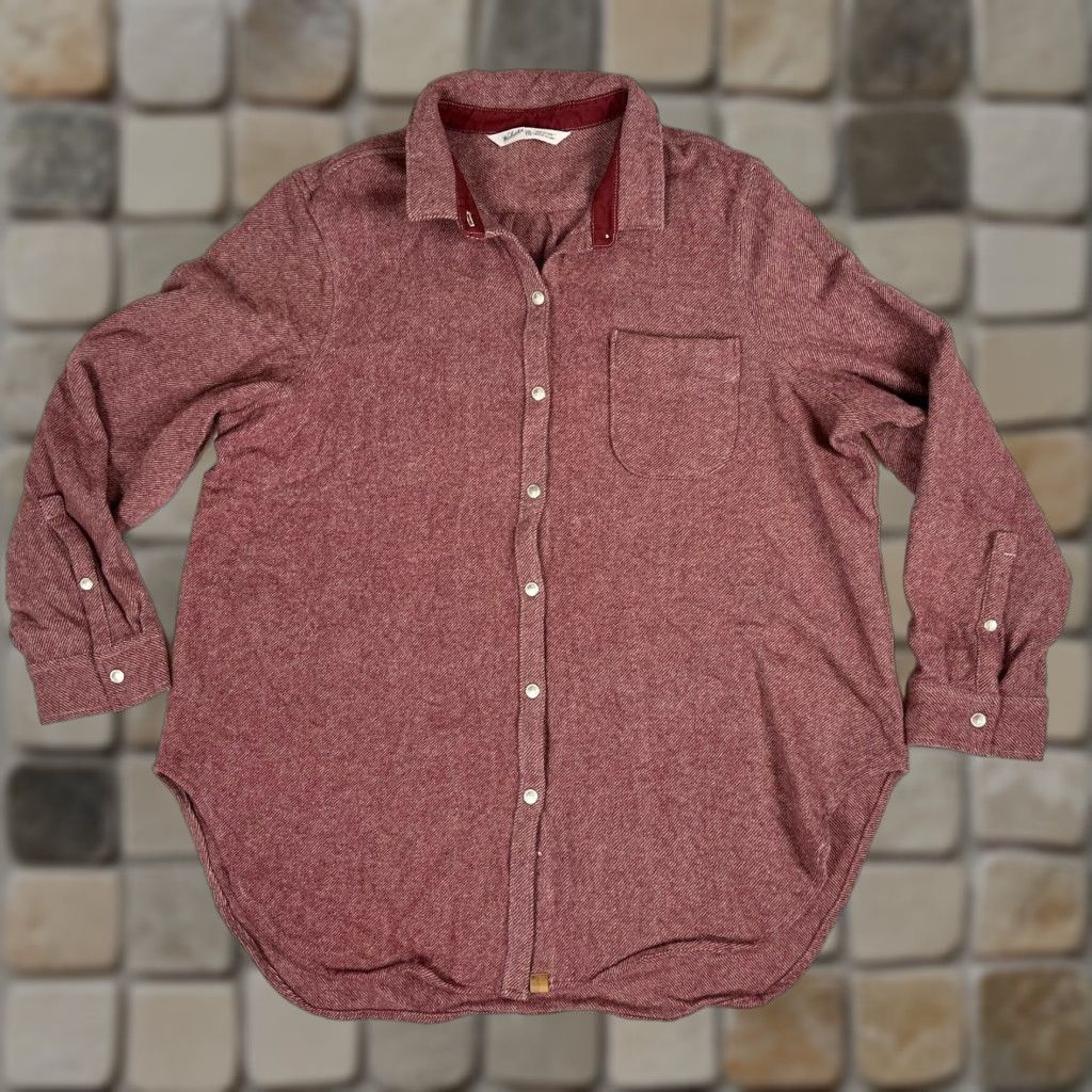 Vintage Woolrich Women's Snap Front Shirt 2XL Pink Red Wool 100% Wool Casual Collared Button-Up Pockets City Classic Outdoor Relaxed Regular Womens Size XXL / US 16-18 / IT 52-54 - 1 Thumbnail