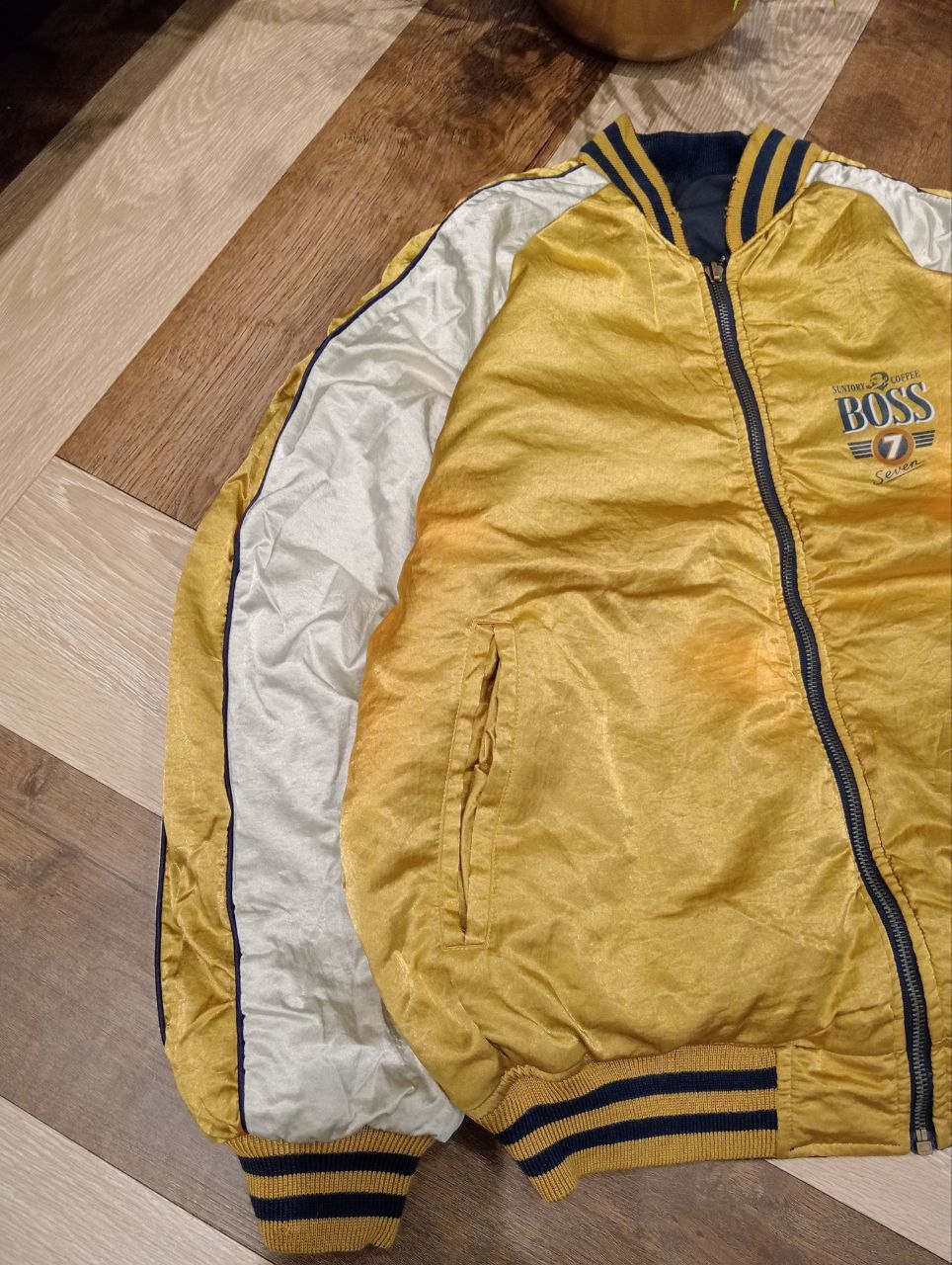 Japanese Brand VINTAGE SUNTORY BOSS COFFEE REVERSIBLE 2 WAY JACKET Size US L / EU 52-54 / 3 - 12 Thumbnail