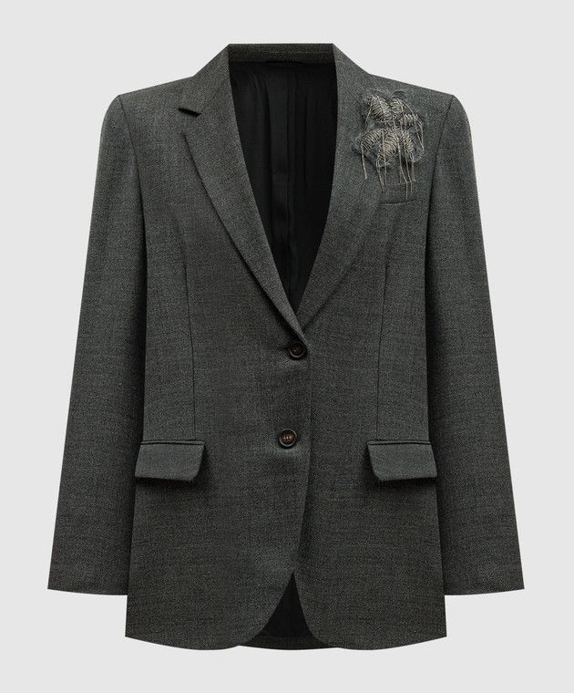 Brunello Cucinelli o1y0725 Blazer in Dark Gray Size XS / US 0-2 / IT 36-38 - 1 Thumbnail