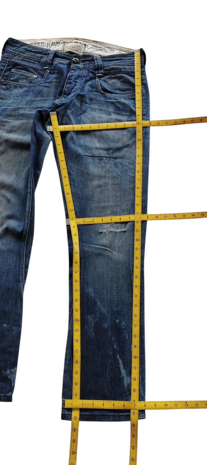 G-Star G-Star Raw Slim Distressed Jeans Size US 34 / EU 50 - 11 Thumbnail