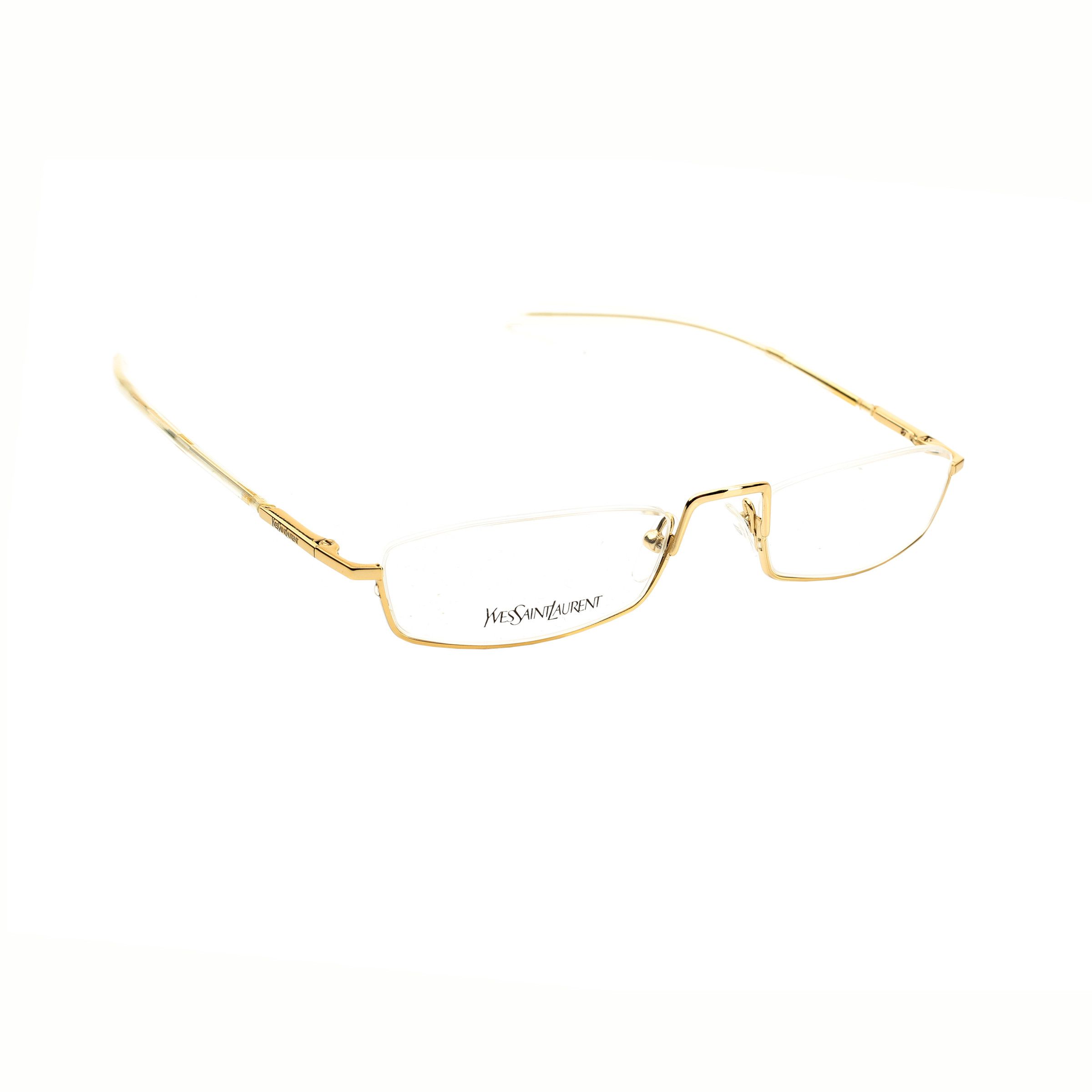 Pre-owned Saint Laurent '90s Gold Flat Glasses