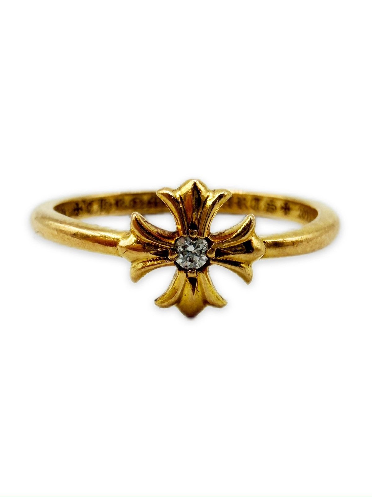 Chrome Hearts Chrome Hearts 22k Gold Factory Diamond Set Plus Ring Size ONE SIZE - 1 Thumbnail