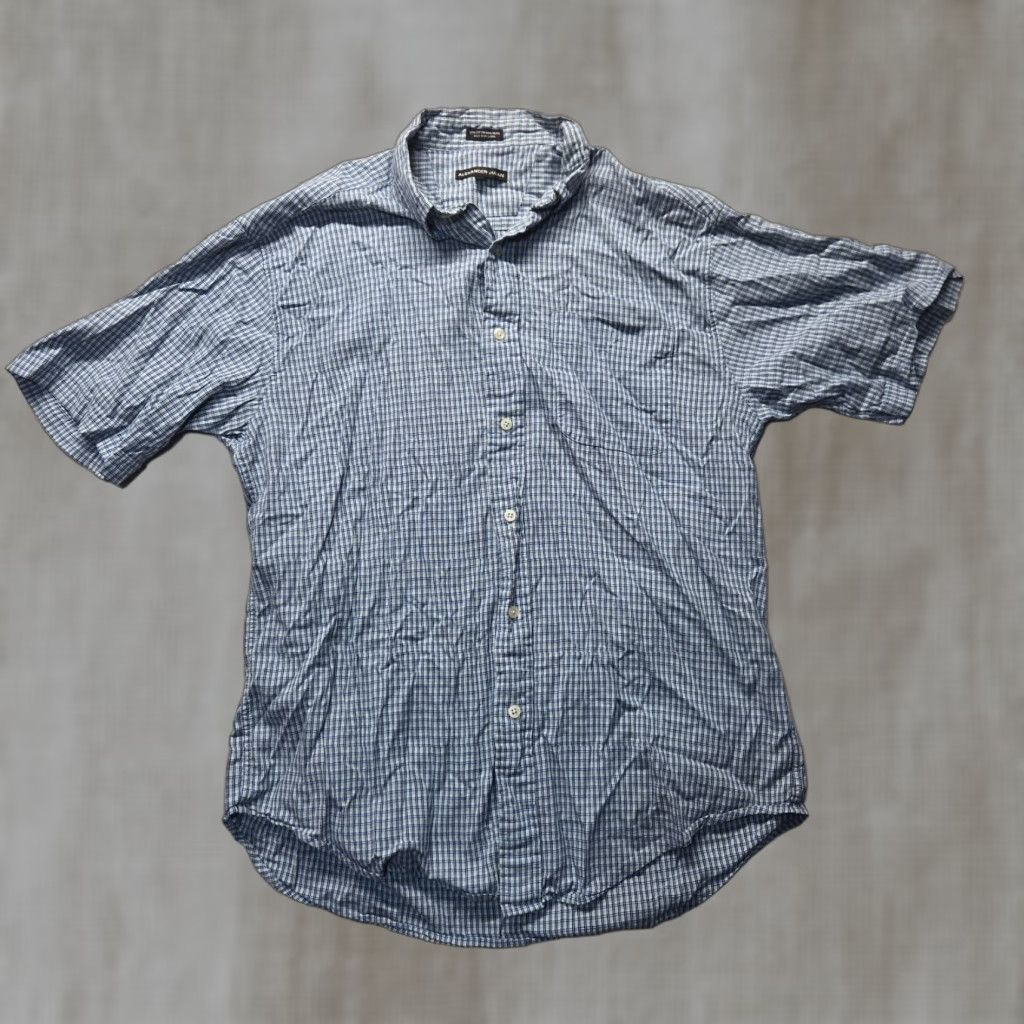 Alexander Julian Alexander Julian Shirt Adult Men L Blue Check Button-Up Short Sleeve Size US L / EU 52-54 / 3 - 1 Thumbnail
