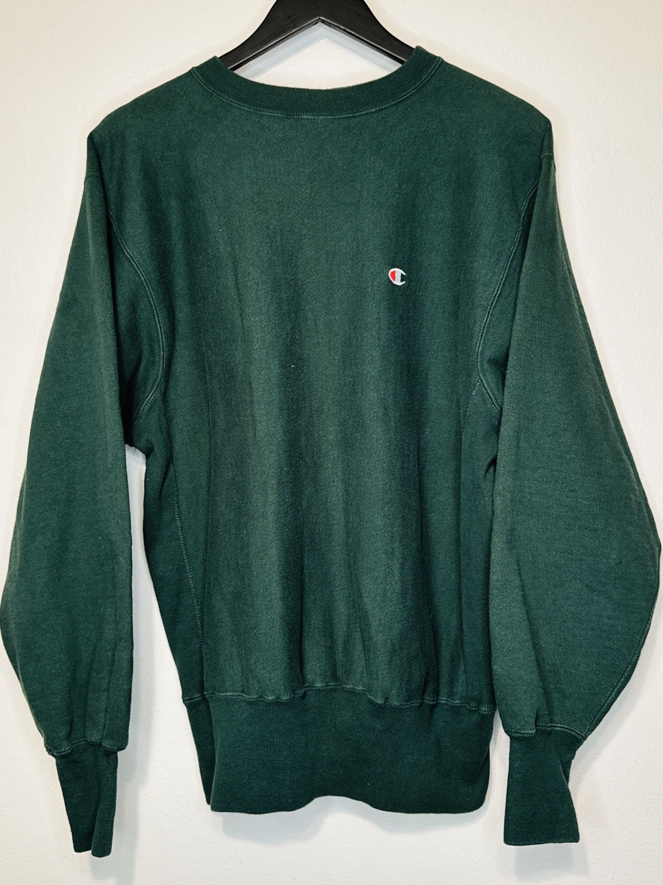 Champion × Vintage Vintage 90s Champion Reverse Weave Crewneck Sweatshirt Green Size US L / EU 52-54 / 3 - 1 Thumbnail