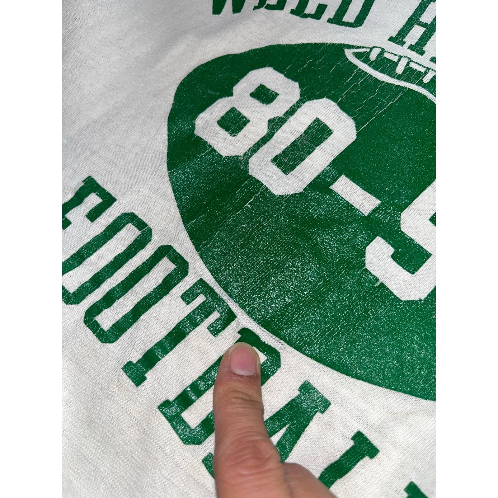 Russell Athletic Weed High School Football 70s Russell Vintage Cropped Tee Size XL / US 12-14 / IT 48-50 - 4 Thumbnail