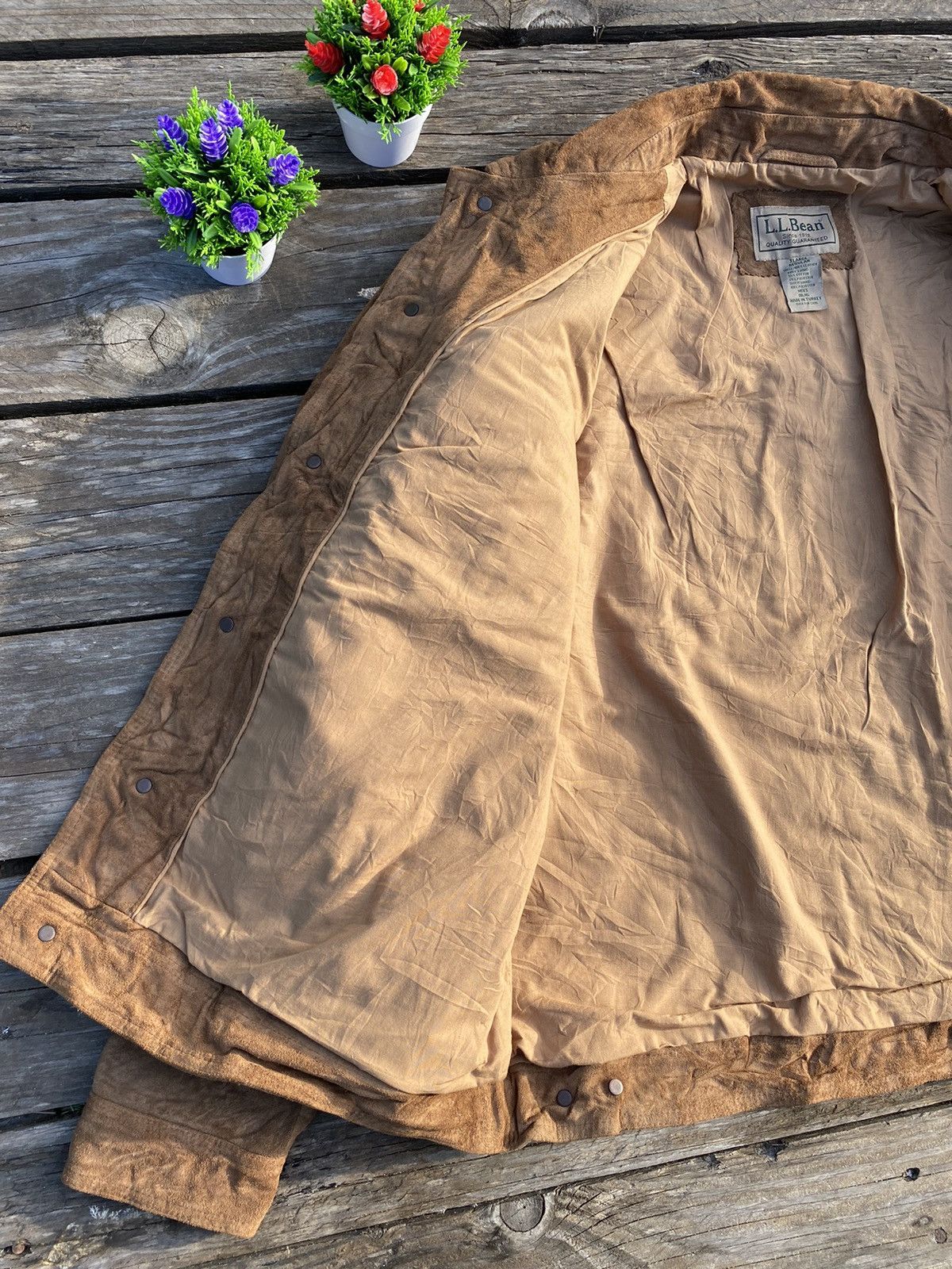 L.L Bean Suede Trucker Leather Jacket