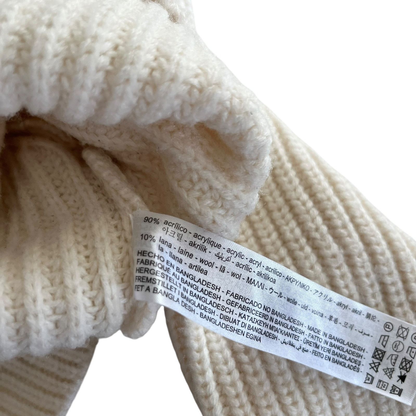 Zara Zara Ecru Rib Knit Cropped Sweater V-Neck Small Size S / US 4 / IT 40 - 7 Thumbnail