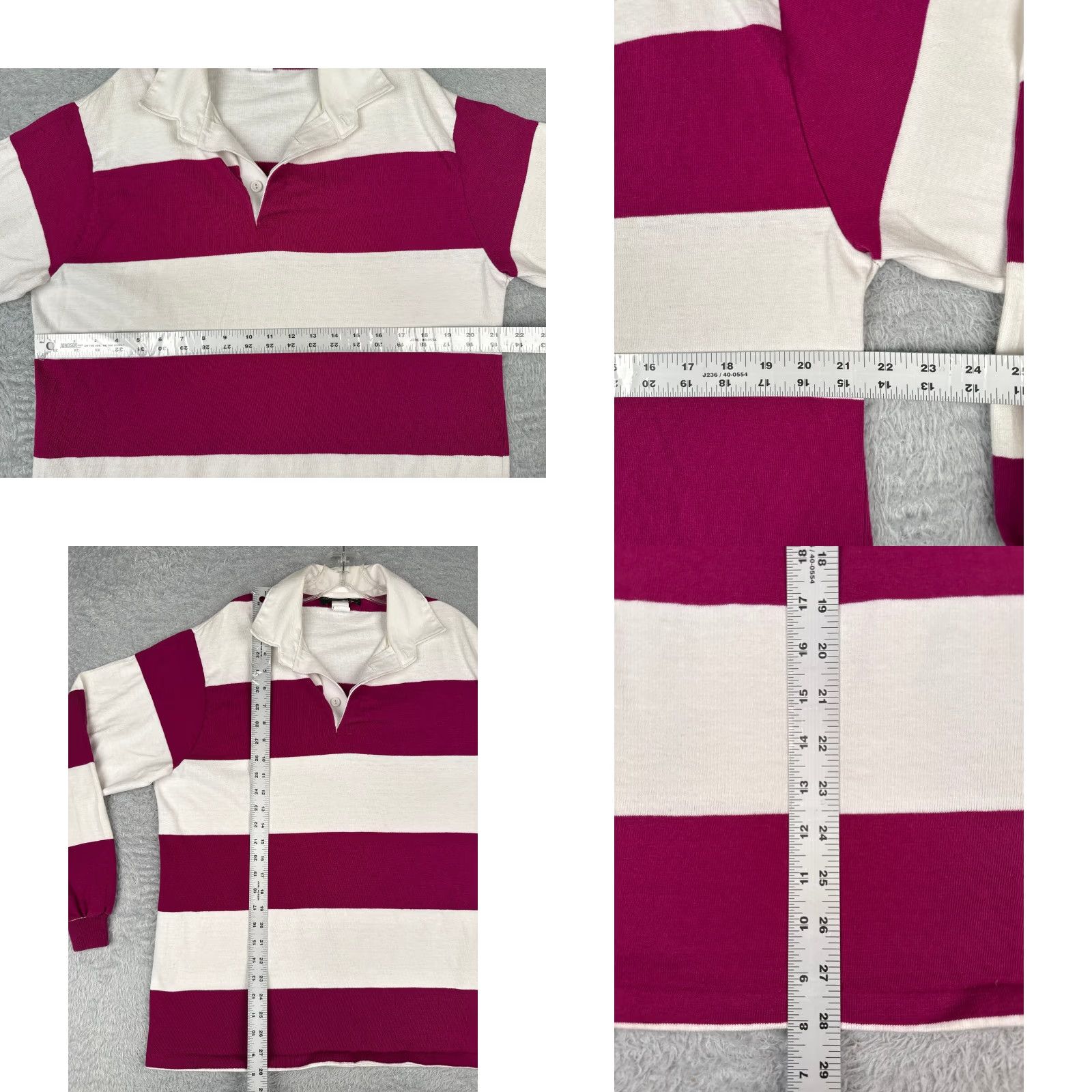 Vintage VINTAGE Neil Martin Polo Shirt Men XL Pink White Stripe Cotton Jersey Slim Fit Short Sleeve Size US XL / EU 56 / 4 - 8 Thumbnail