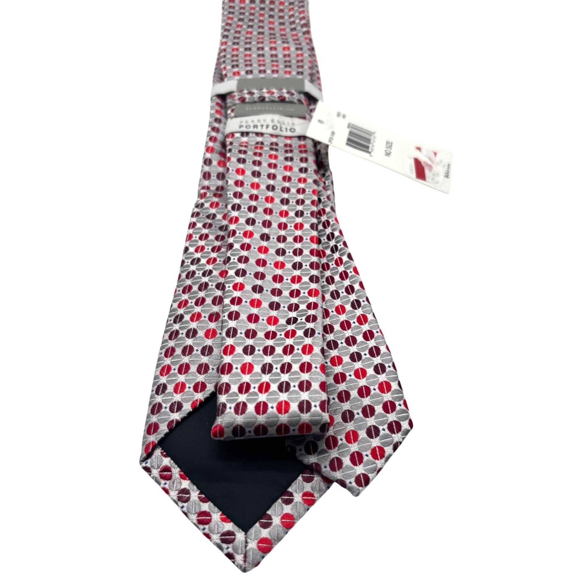 Perry Ellis Perry Ellis Portfolio Geometric Pattern Silk Necktie, Red, O Size ONE SIZE - 6 Thumbnail