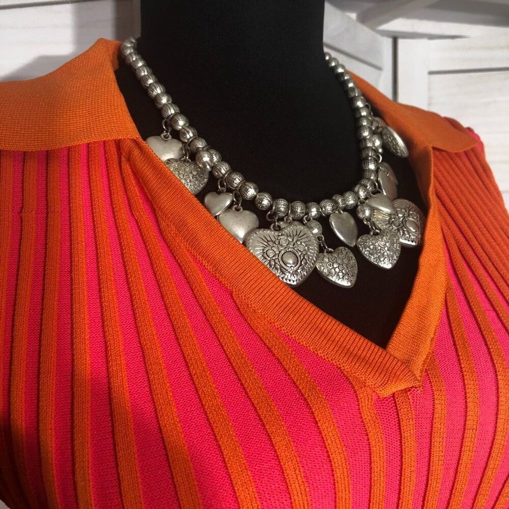 PrettyLittleThing PrettyLittle Thing pink orange knit cropped top stretchy S Size L / US 10 / IT 46 - 9 Thumbnail