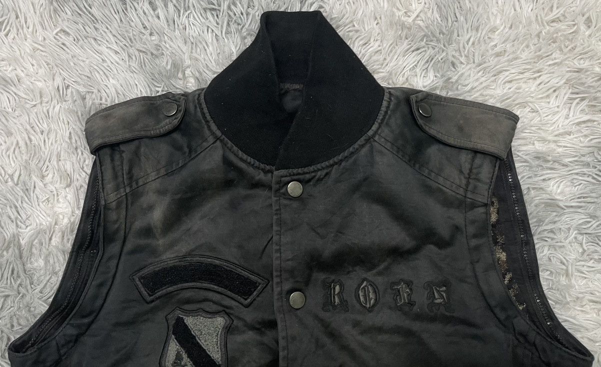 If Six Was Nine 2000s ROEN LEATHER 2 WAY JACKET EMBROIDERED LOGO DISTRESSED Size US S / EU 44-46 / 1 - 8 Thumbnail