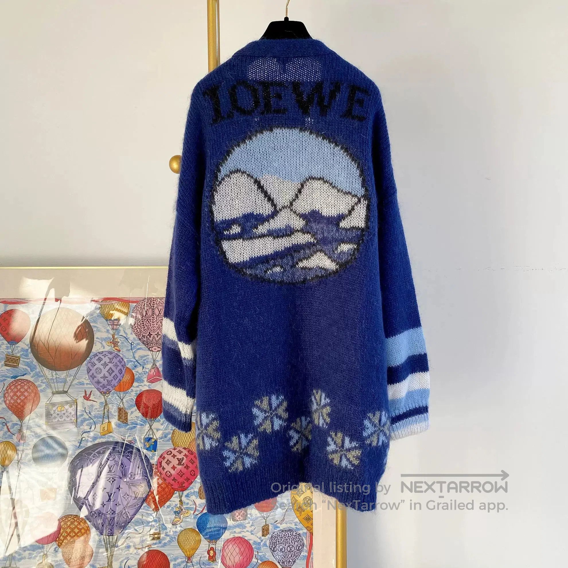 Loewe Loewe Blue Patterned Knit Cardigan. Size M / US 6-8 / IT 42-44 - 2 Thumbnail