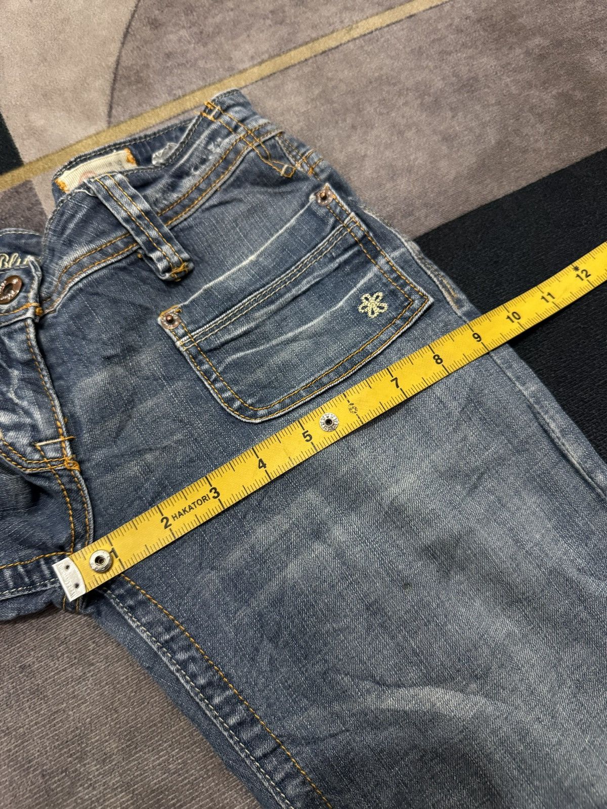 If Six Was Nine BLUE RAGS BOOT CUT DENIM PANTS Size US 28 / EU 44 - 12 Thumbnail