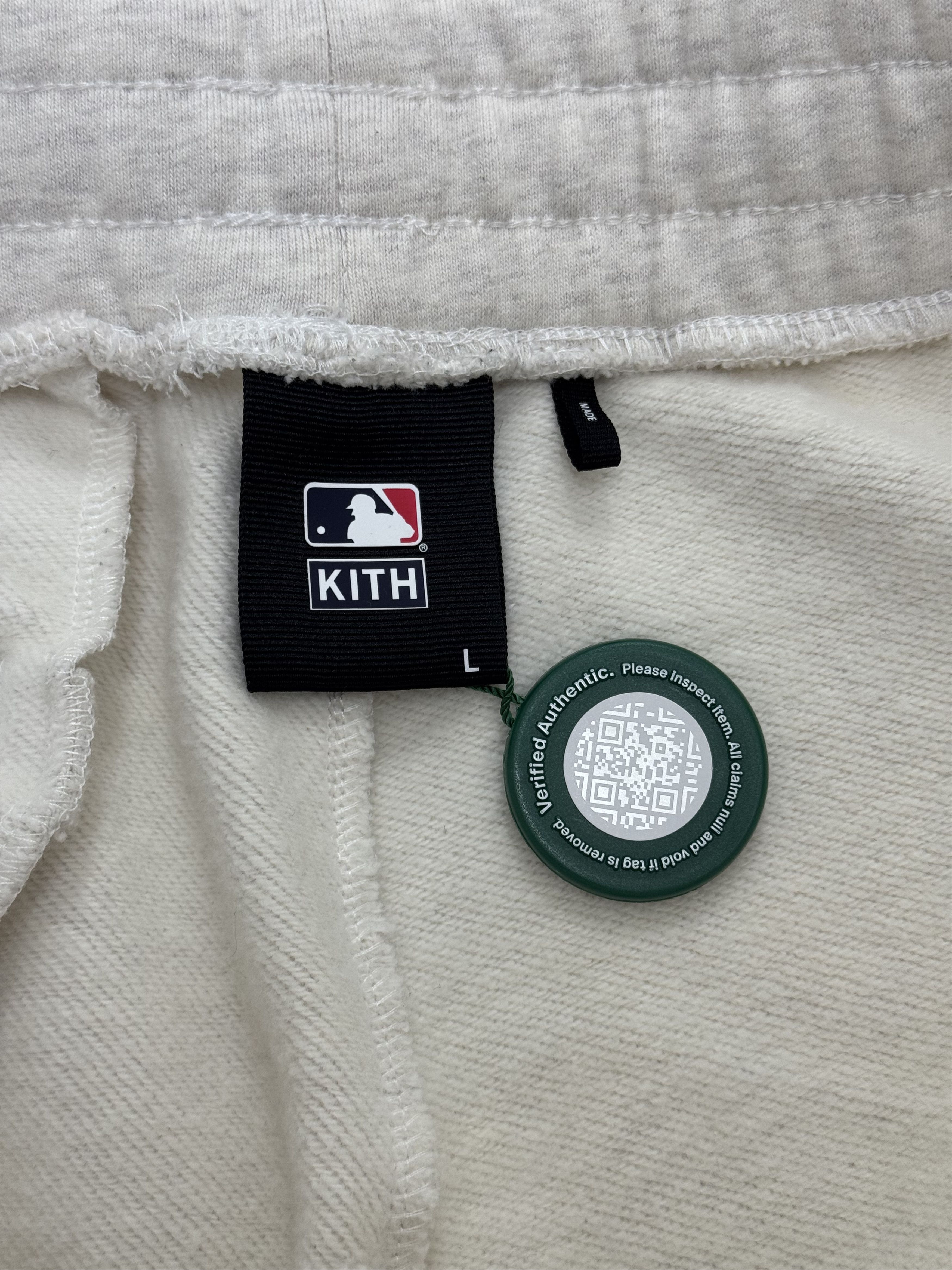 Kith × New York Yankees Kith Yankees Grey & White Embroidered Logo Sweatpants Size US 34 / EU 50 - 6 Thumbnail