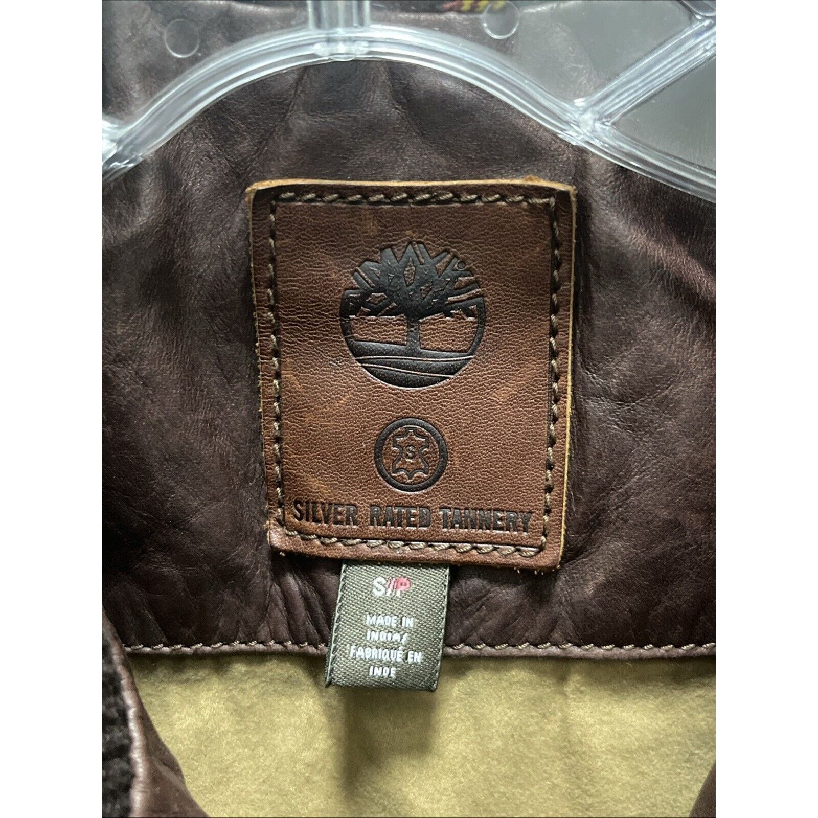 Timberland Timberland Men’s Small Leather Bomber Jacket Brown Ribbed Size US S / EU 44-46 / 1 - 2 Thumbnail