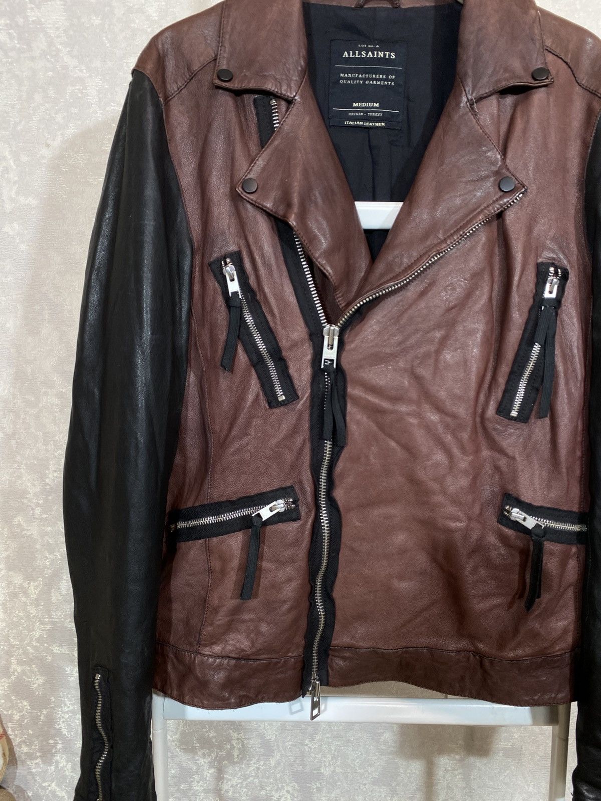 Allsaints × Diesel Allsaints Men Leather Jacket Size US M / EU 48-50 / 2 - 4 Thumbnail