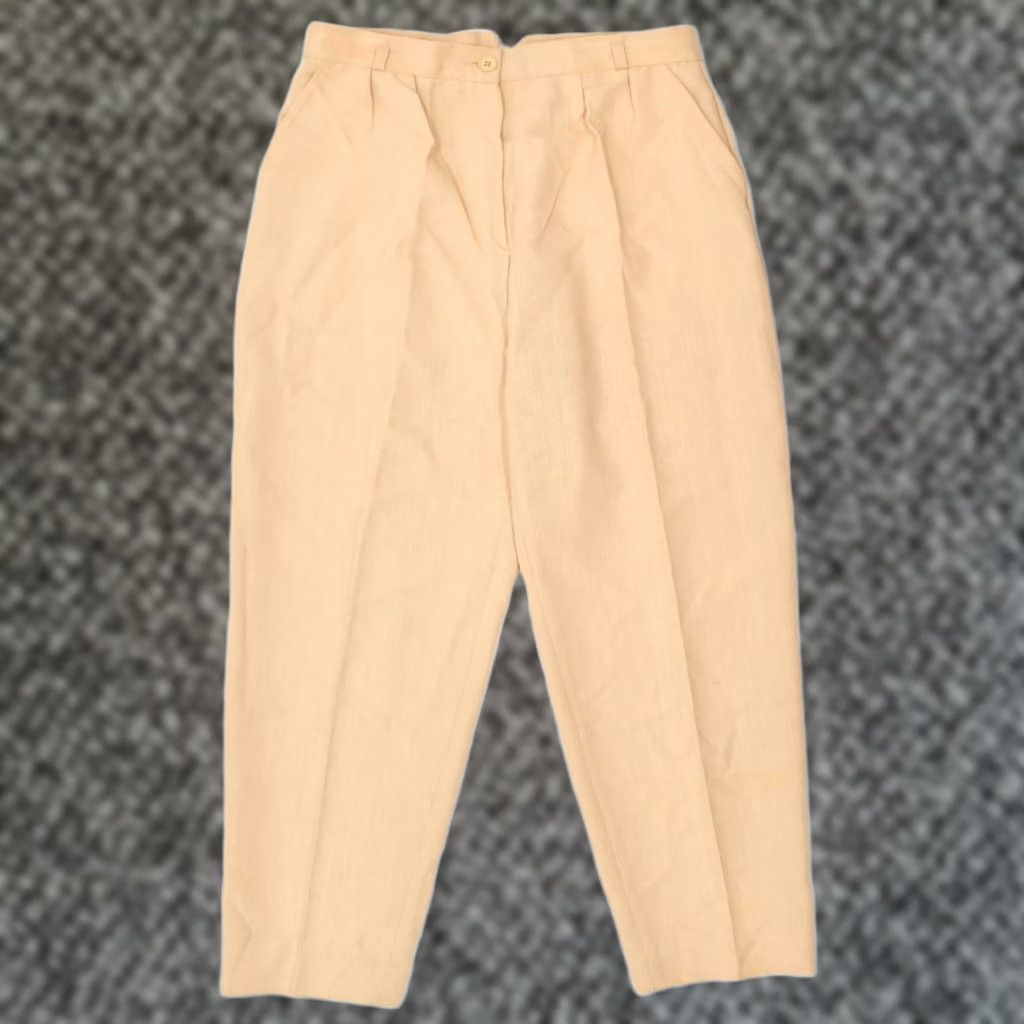 Vintage VINTAGE Womens Straight Casual Trousers Khaki Polyester W26 L30 IT 40 Size 26" / US 2 / IT 38 - 1 Thumbnail