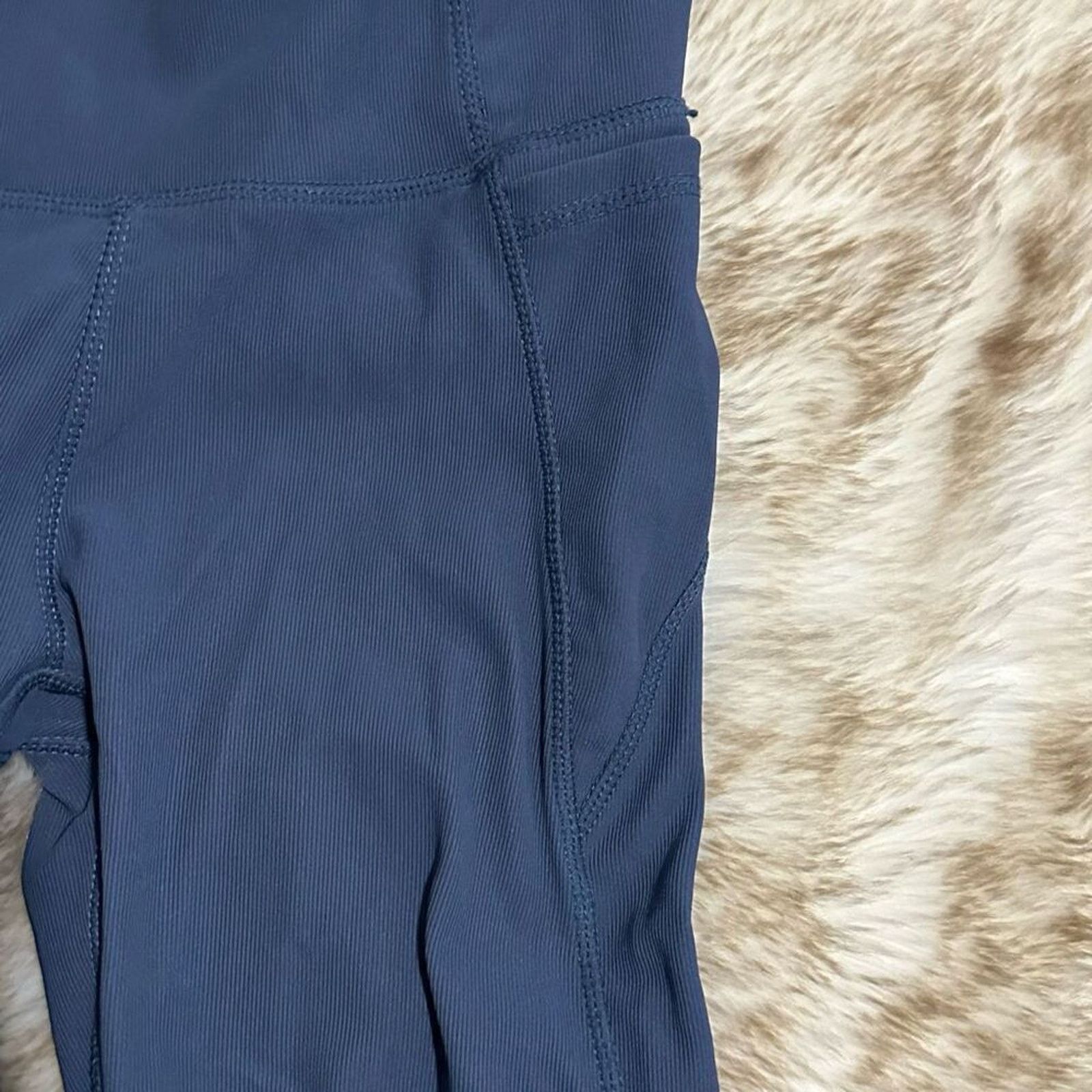 Kyodan Kyodan Blue Ribbed Workout Leggings | Sz XS Size 26" / US 2 / IT 38 - 3 Thumbnail