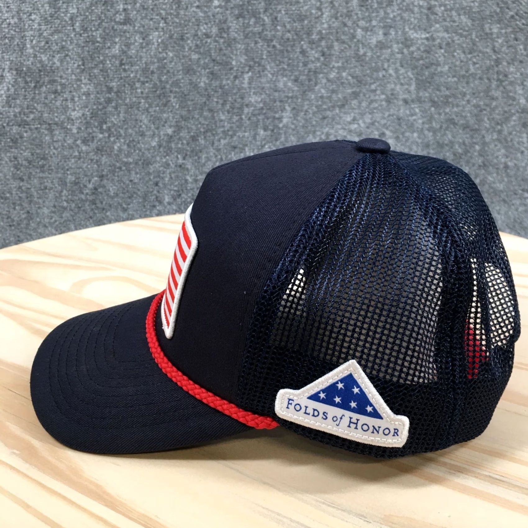 Logo 7 Fourteen Foods USA Flag Rope Hat Unisex Blue OS Curved Brim Embroidered Logo Size ONE SIZE - 5 Thumbnail