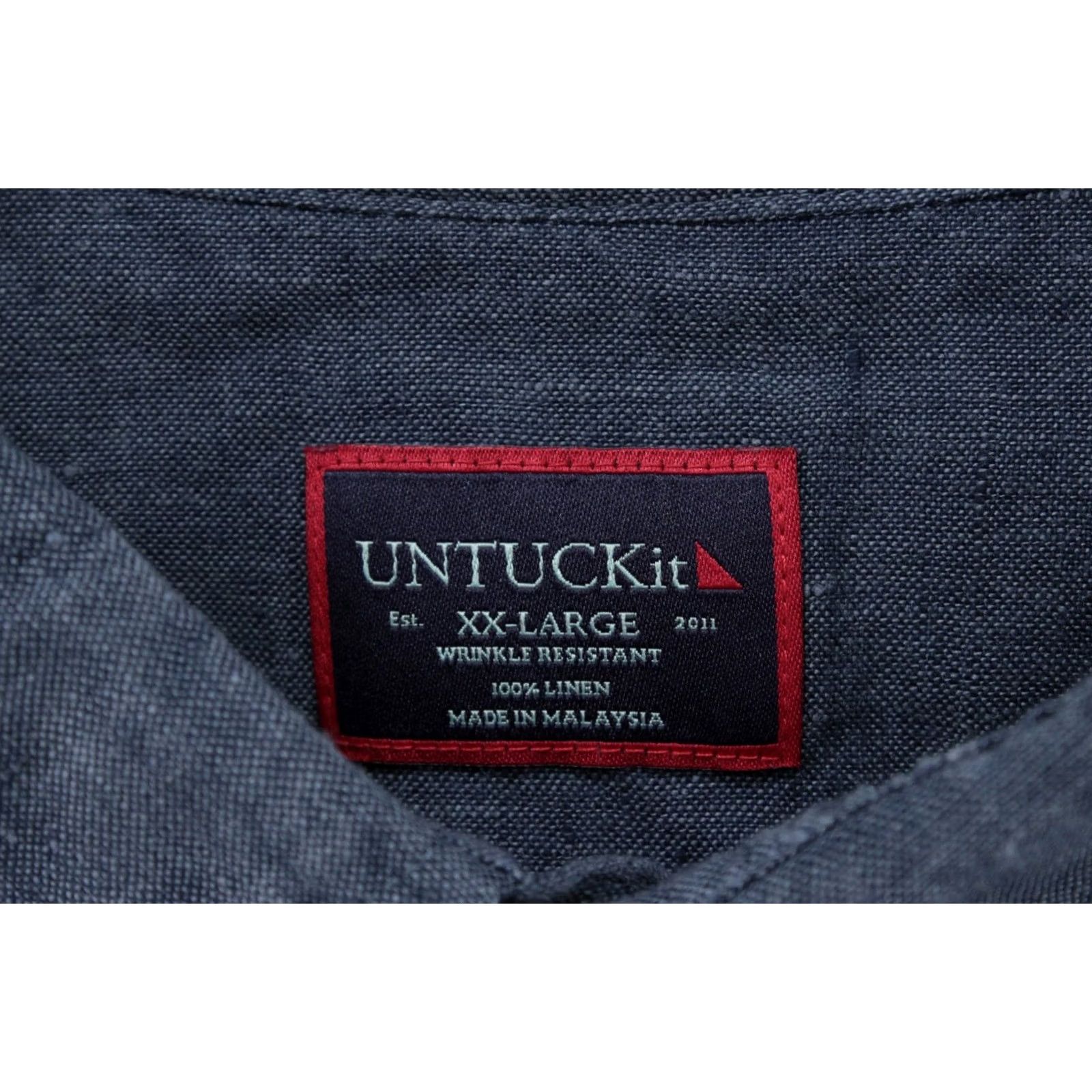 UNTUCKit UNTUCKit Araujo Shirt Mens XXL Blue Linen Button Front Casual Beach Shirt Mens XXL Blue Linen Button-Up Beach Vacation Fashion Size US XXL / EU 58 / 5 - 4 Thumbnail