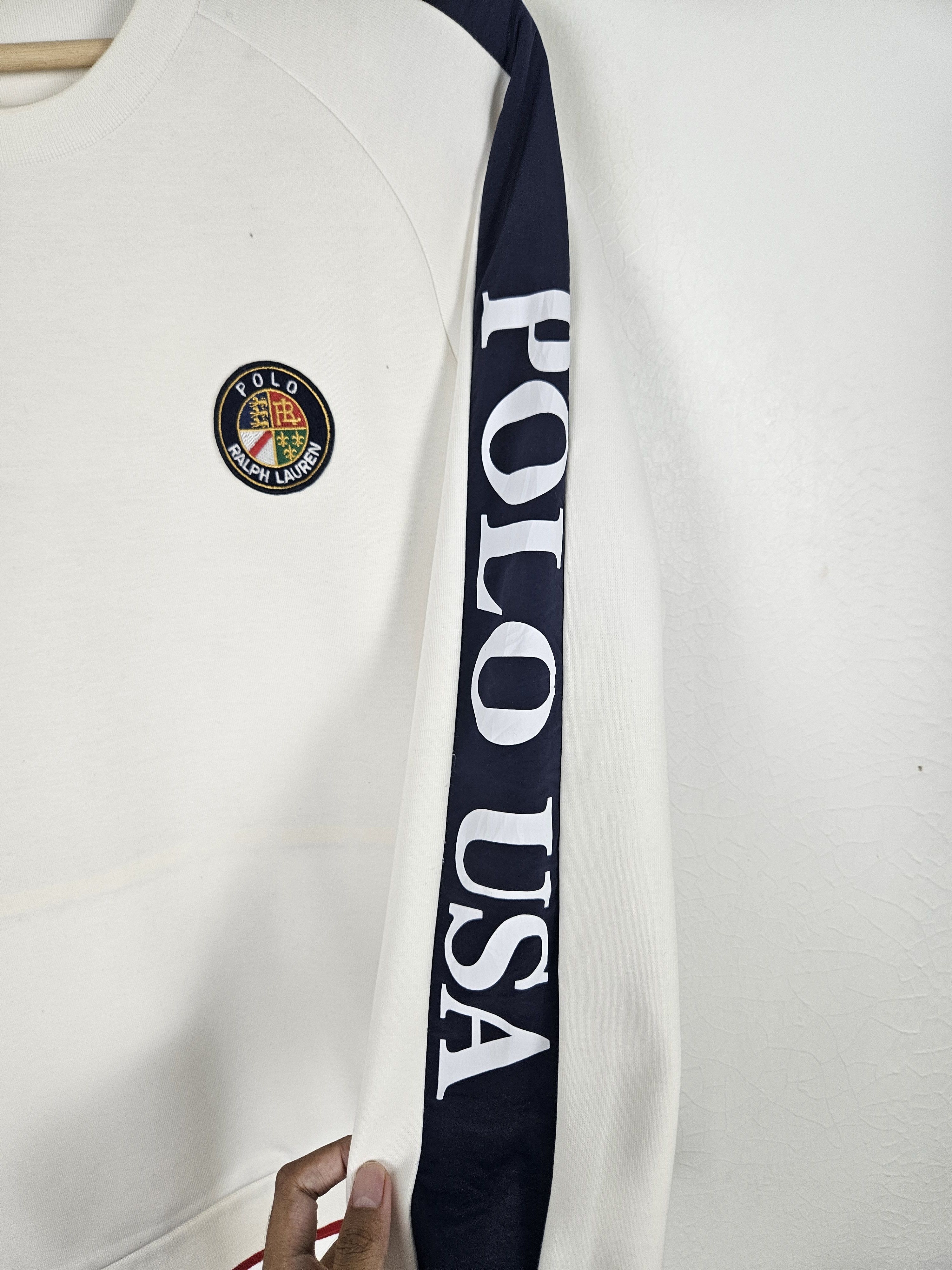 Polo Ralph Lauren × Vintage Vintage 90s Polo Ralph Lauren USA Cookie Patch Sweatshirt Size US S / EU 44-46 / 1 - 4 Thumbnail