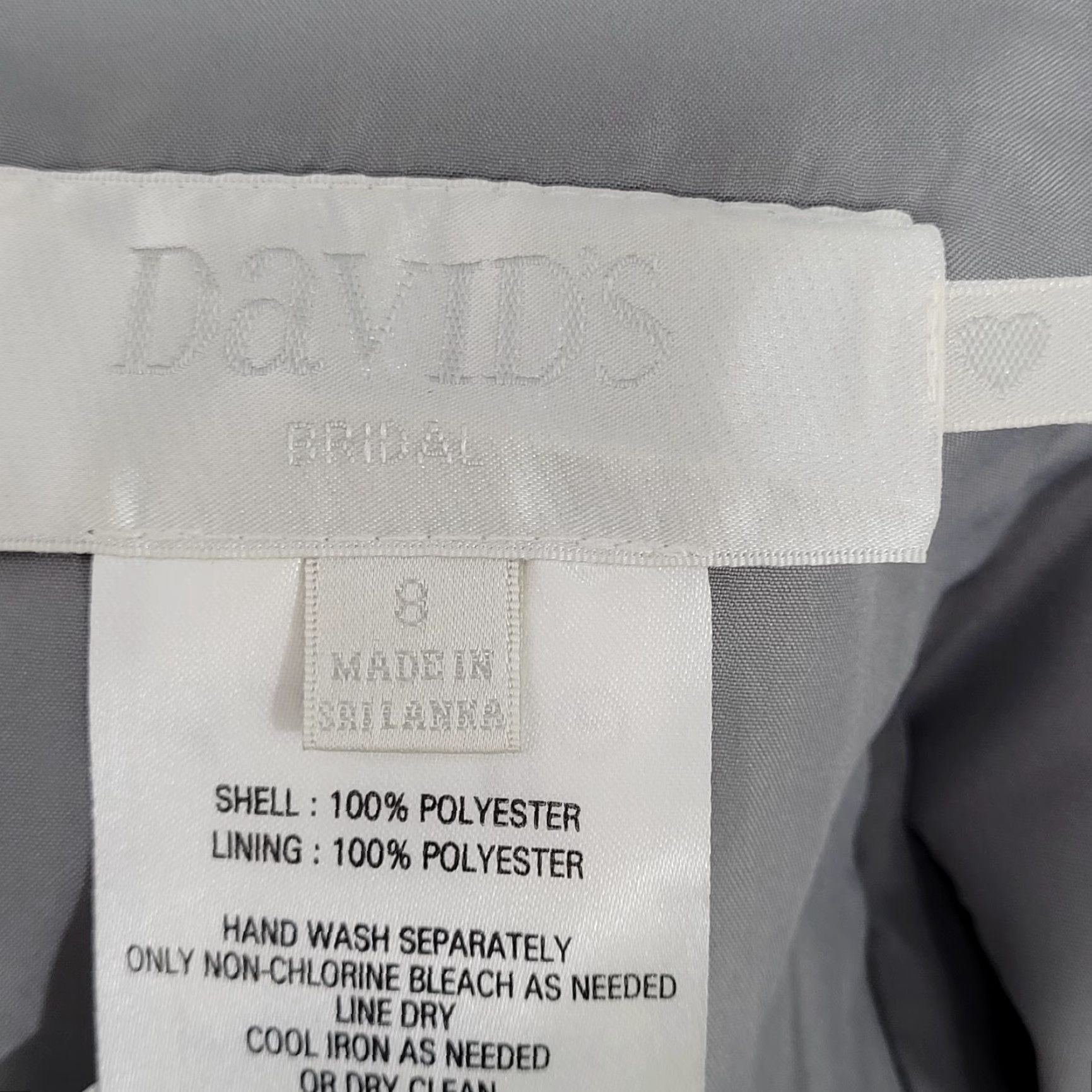 Vintage NWD David's Bridal Mercury Chiffon One Shoulder Pleated Short Lined Dress Size 8 Size 30" / US 8 / IT 44 - 3 Thumbnail