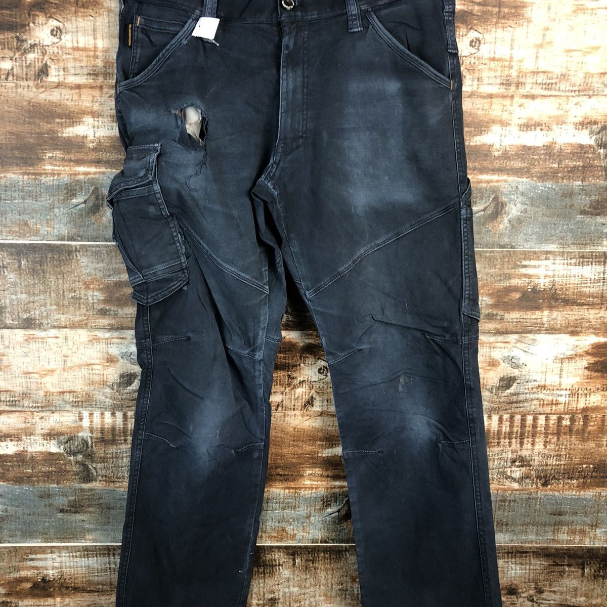 Japanese Brand DLL Gladiotor Dark Blue Cargo Multipocket Pants #C144 Size US 34 / EU 50 - 5 Thumbnail