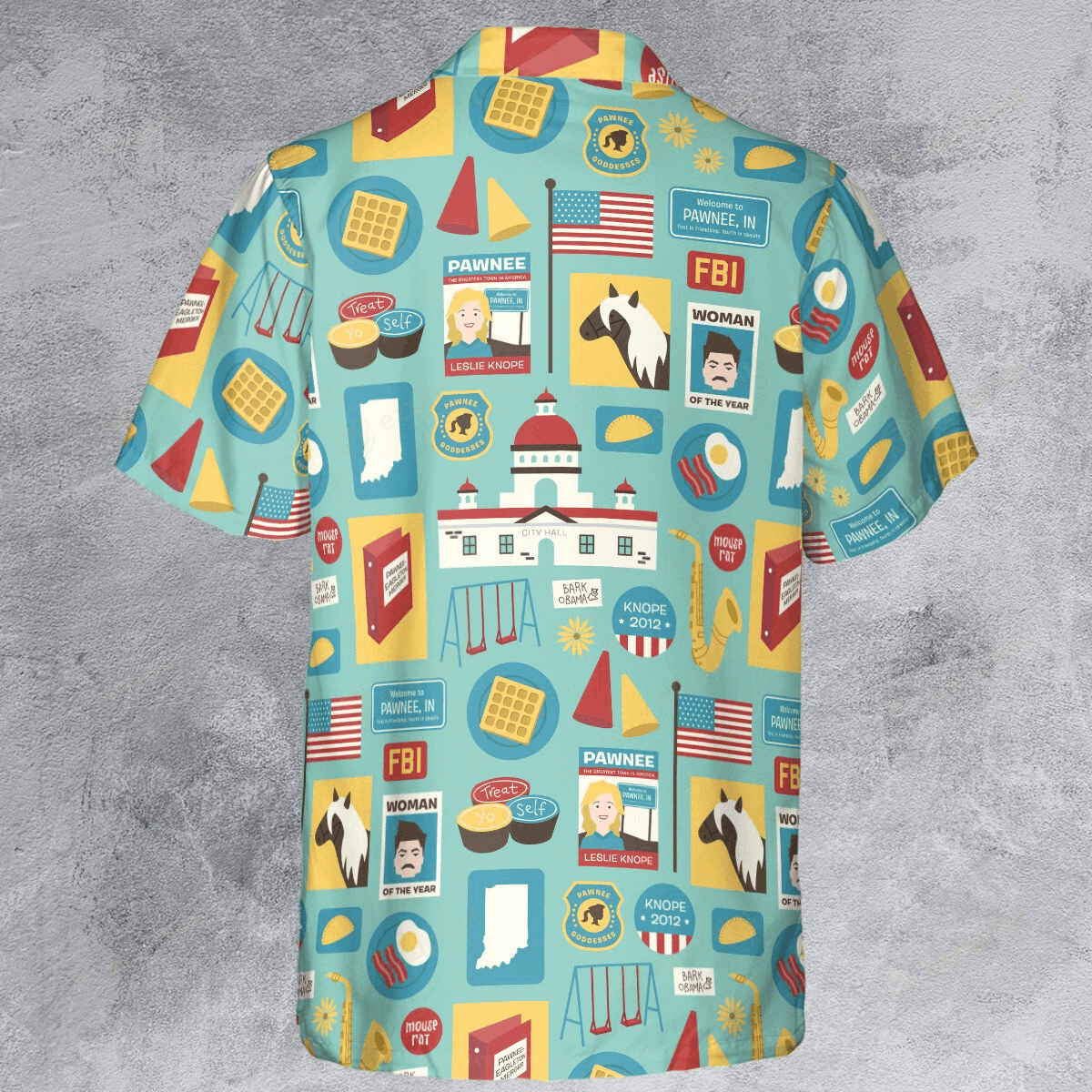 Designer × The Unbranded Brand Treat Yo Self Parks and Recreation Button Down Shirt Size US S / EU 44-46 / 1 - 3 Thumbnail