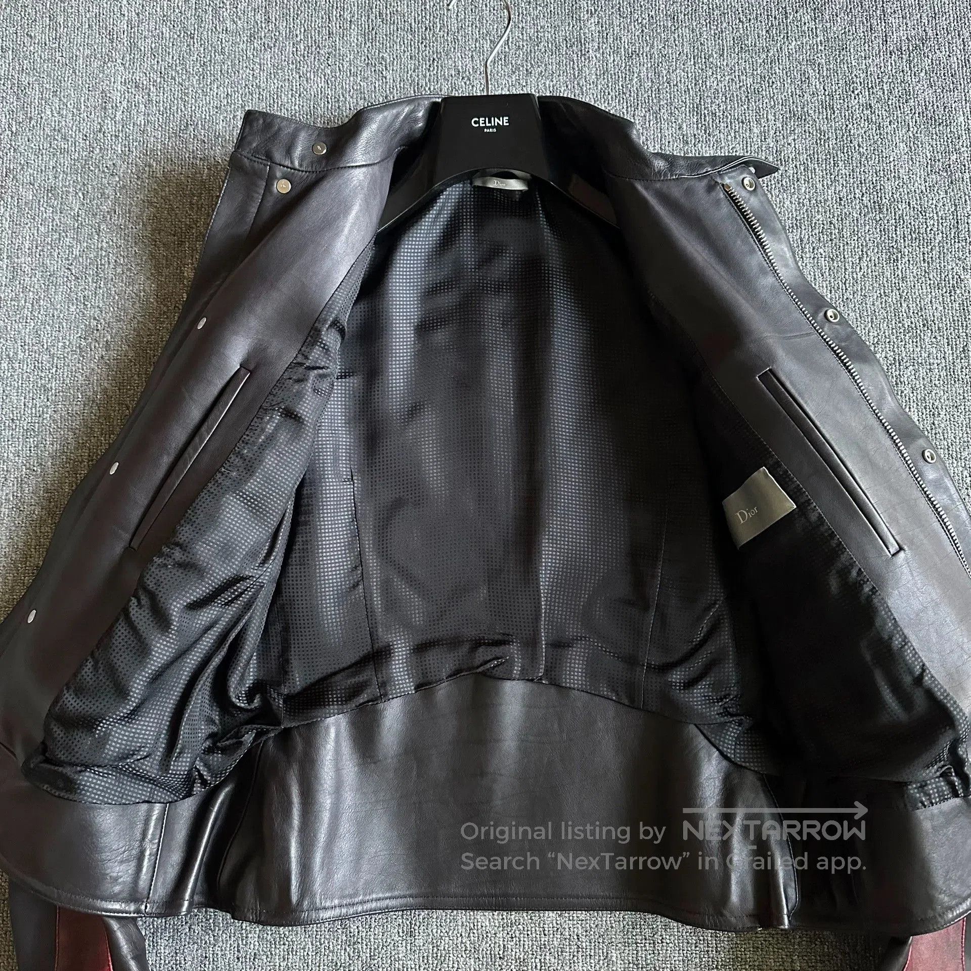Dior dior homme black red leather motorcycle jacket. Size US M / EU 48-50 / 2 - 4 Thumbnail