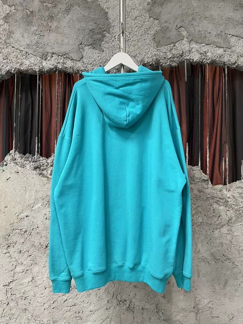 Balenciaga Balenciaga Lake blue embroidered logo hoodie Size US M / EU 48-50 / 2 - 2 Thumbnail