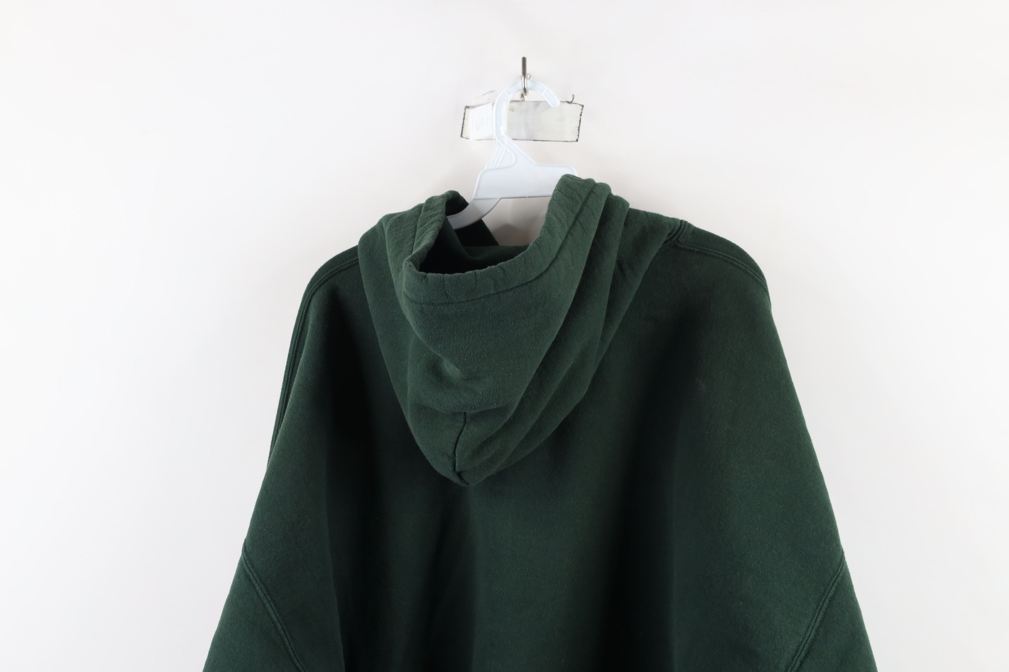 Vintage Vintage 90s Streetwear Blank Heavy Hoodie Sweatshirt Green Size US XXL / EU 58 / 5 - 12 Thumbnail