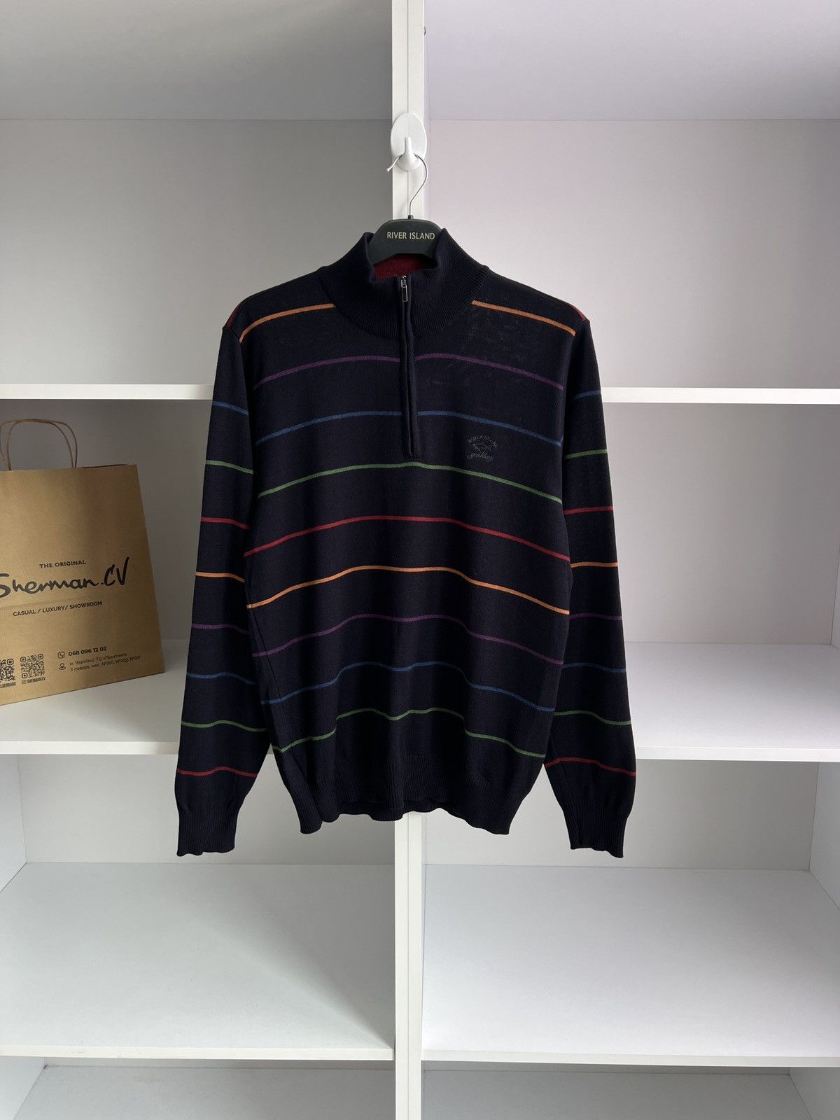 Designer × Paul & Shark × Vintage Vintage Paul Shark striped navy luxury sweater Size US M / EU 48-50 / 2 - 5 Thumbnail